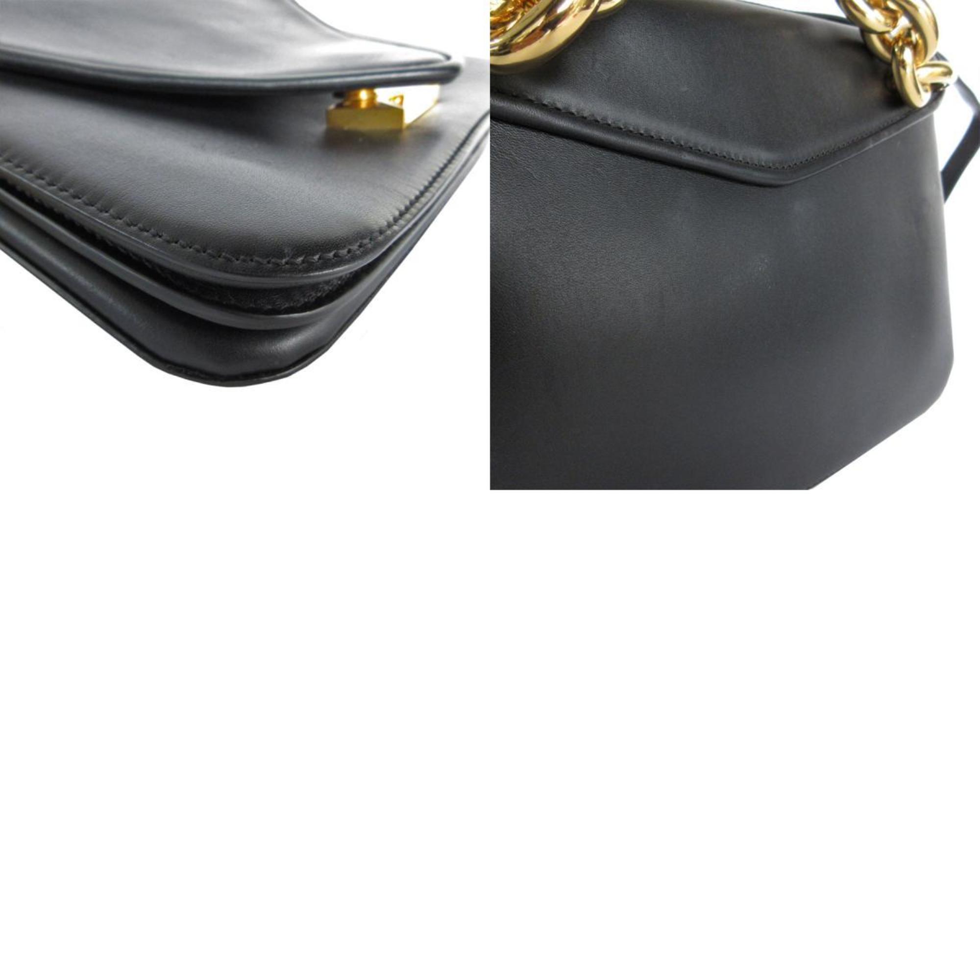 Bottega Veneta Black Leather Shoulder Bag (Pre-Owned)
