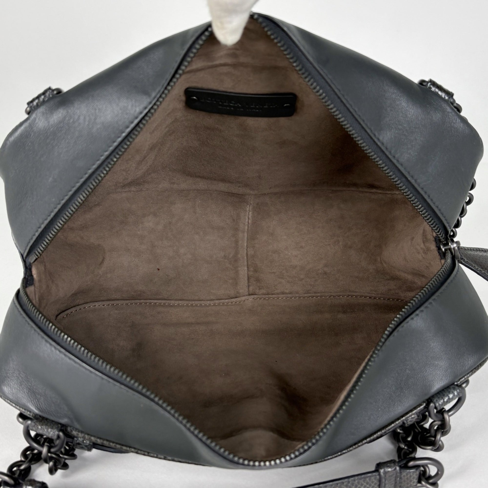 Bottega Veneta Dark Green Leather Tote Bag (Pre-Owned)