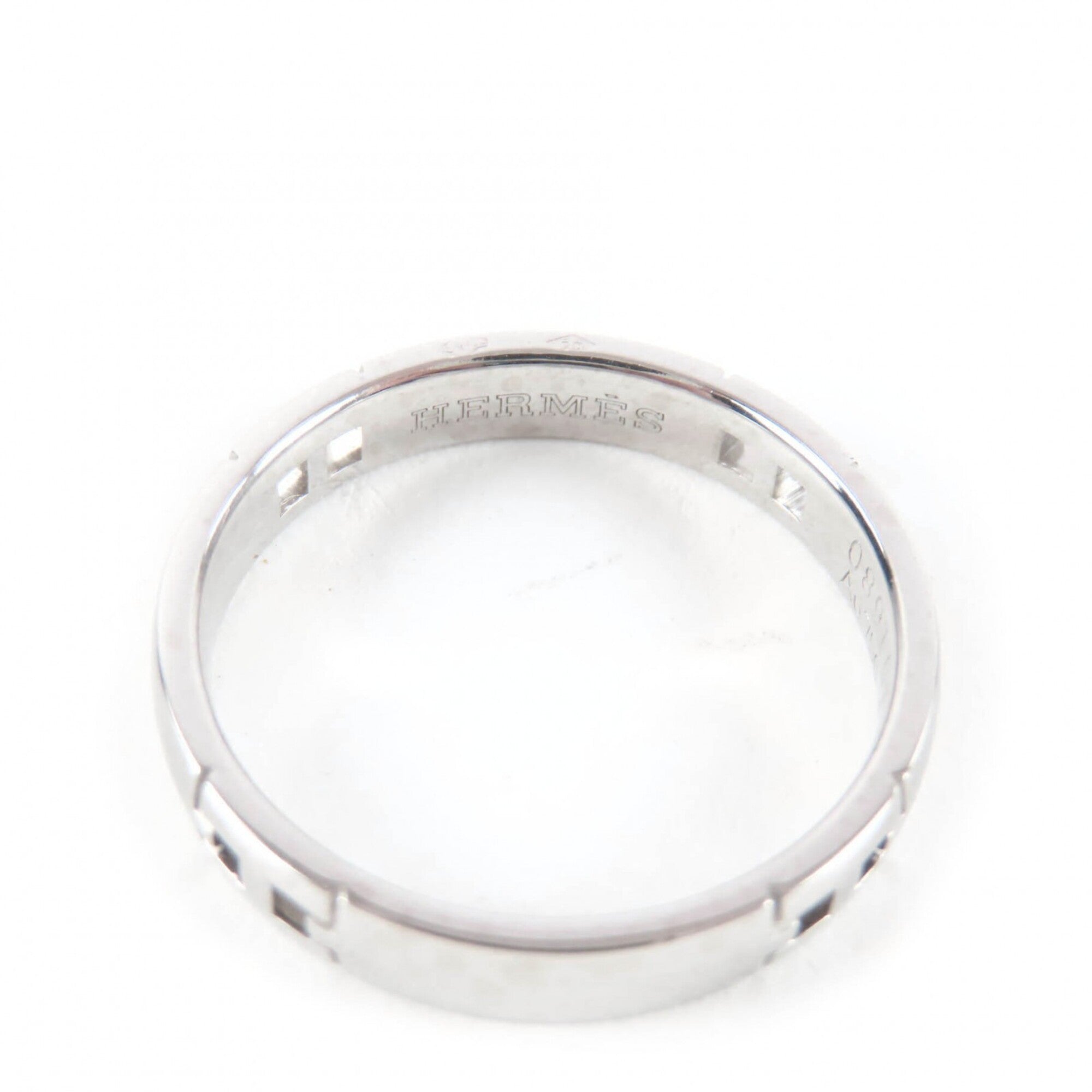 Hermes Silver White Gold (18K) Band Ring (Pre-Owned)