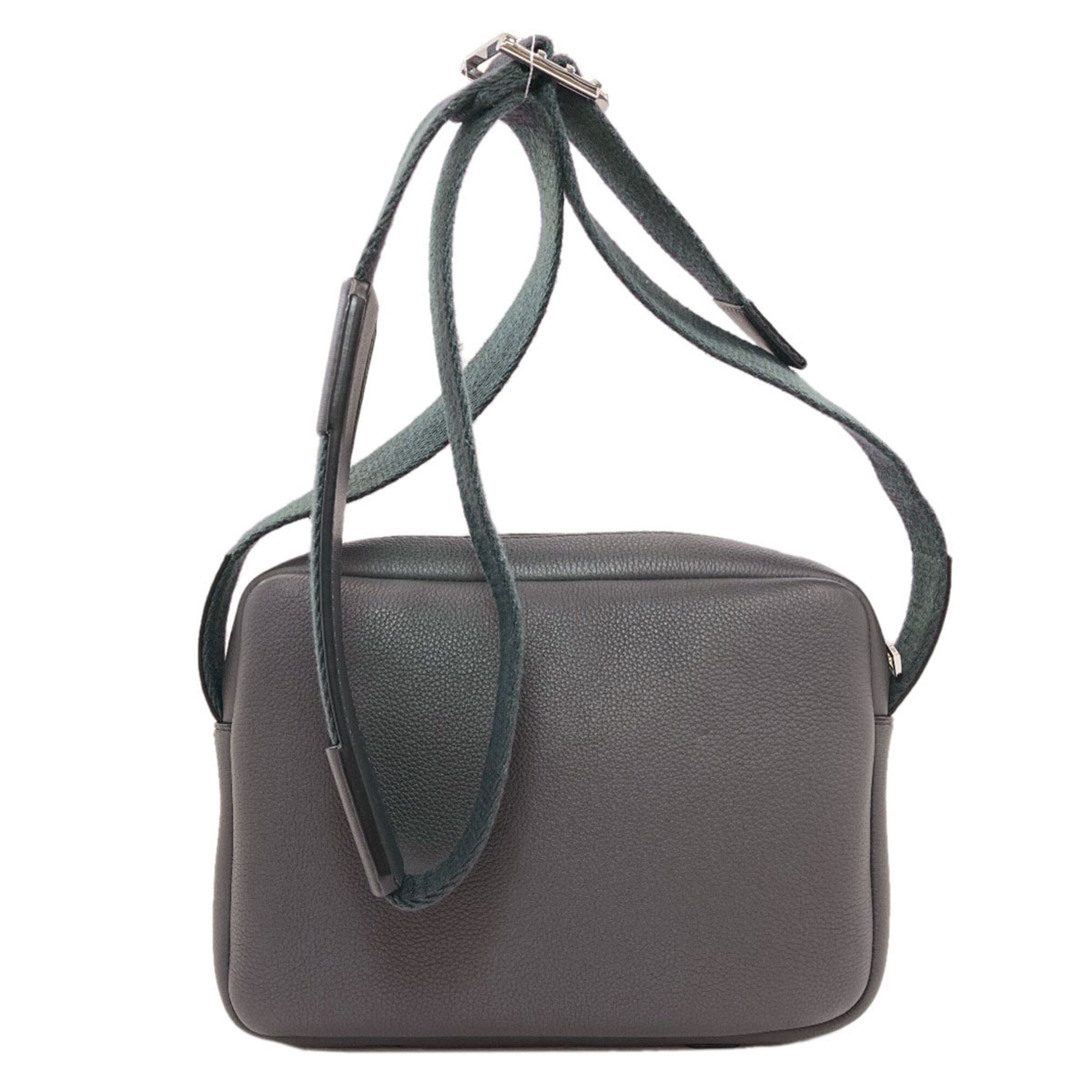 Loewe Gray Leather Messenger Bag Shoulder Bag (Pre-Owned)