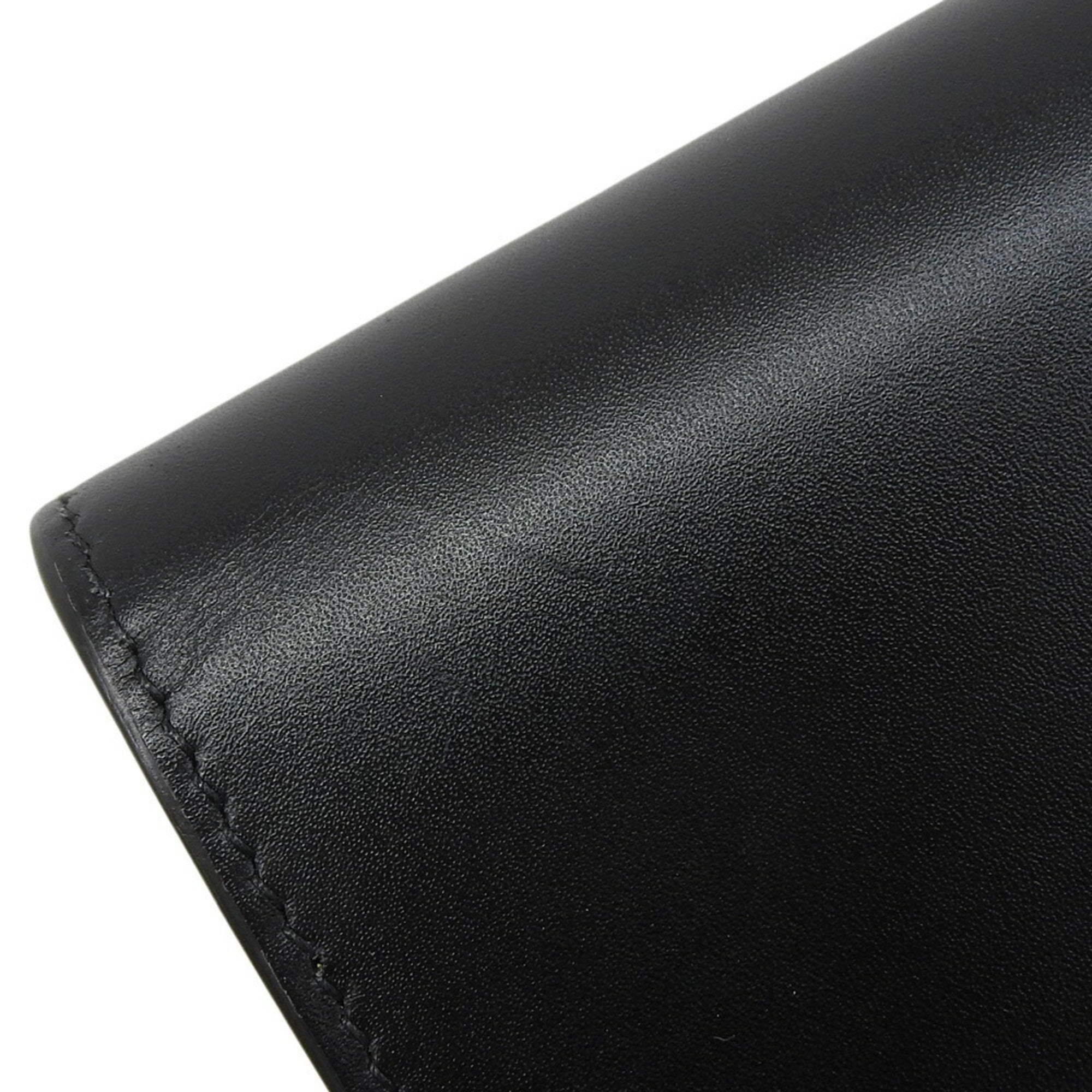 Cartier Black Leather Long Wallet (Bi-Fold) (Pre-Owned)