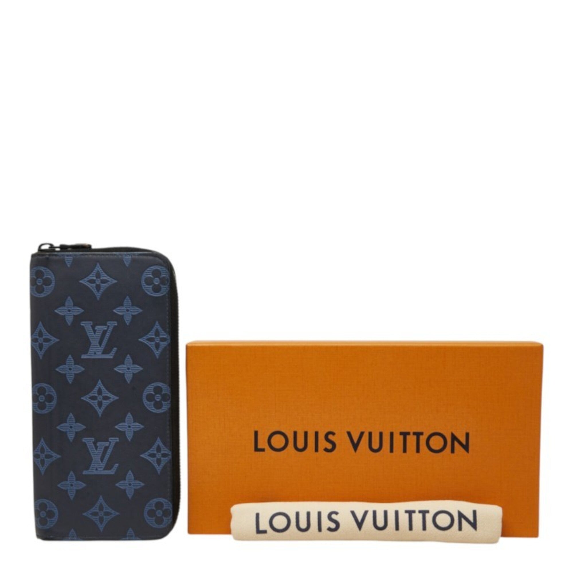 Louis Vuitton Navy Leather Long Wallet (Bi-Fold) (Pre-Owned)