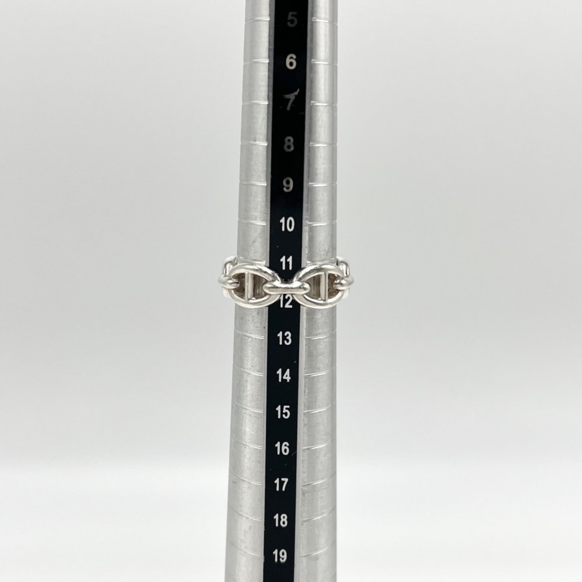 Hermes Silver 925 Band Ring (Pre-Owned)