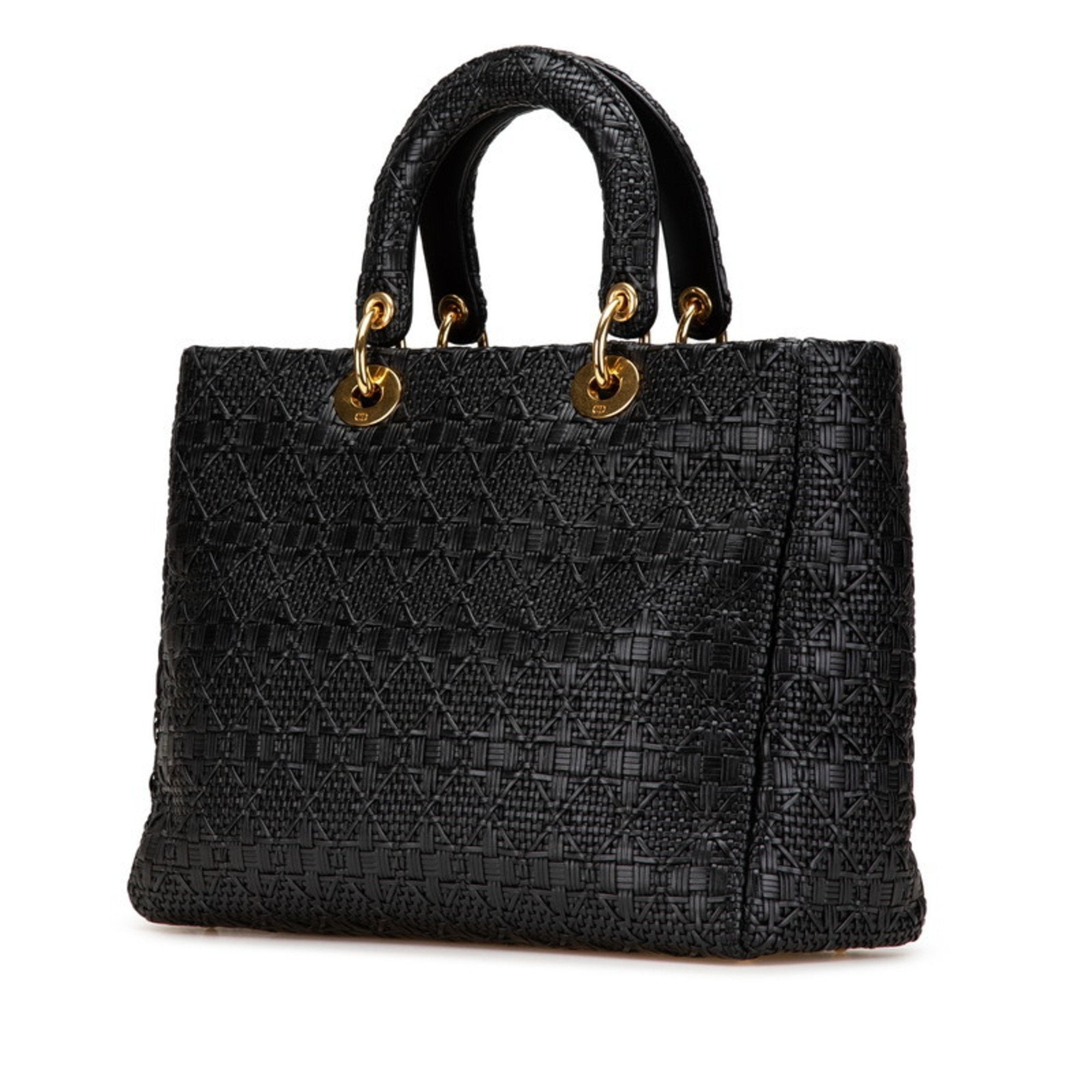 Christian Dior Black Leather Handbag Shoulder Bag (Pre-Owned)