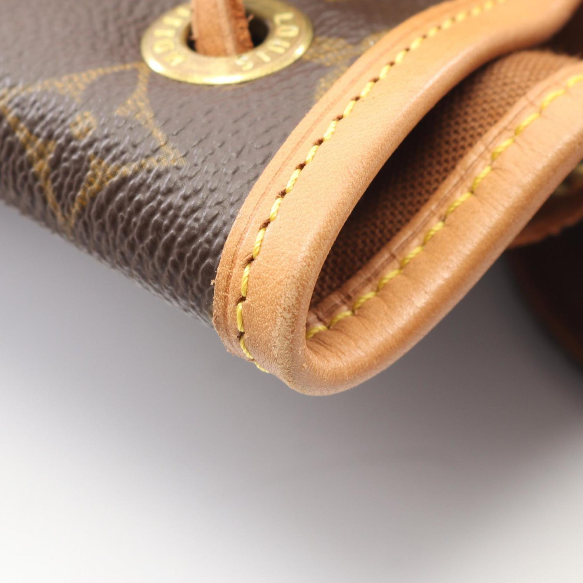 Louis Vuitton Brown Monogram Coated Canvas Leather Backpack Handbag (Pre-Owned)