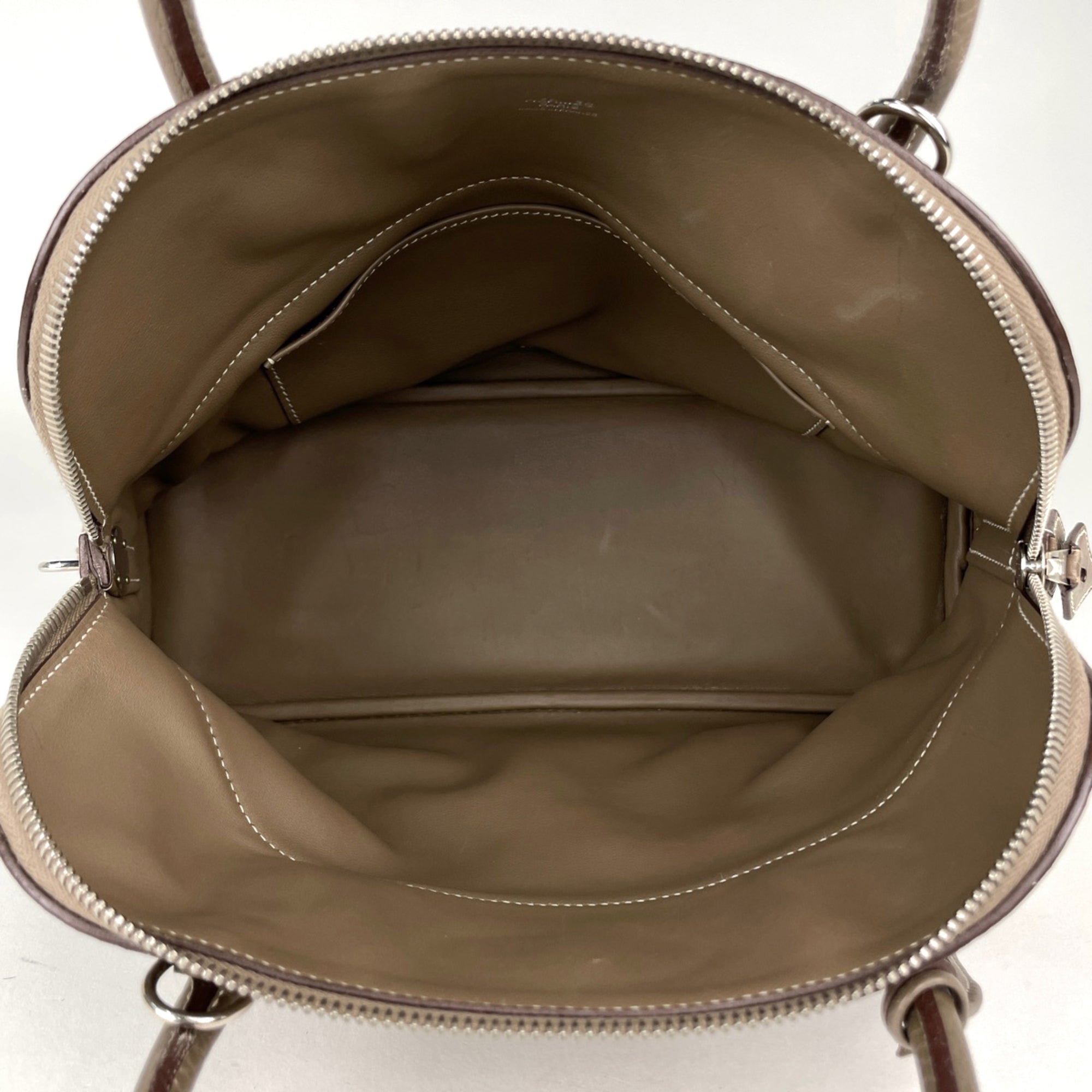 Hermes Etoupe Gray Taurillon Clemence Leather Handbag (Pre-Owned)