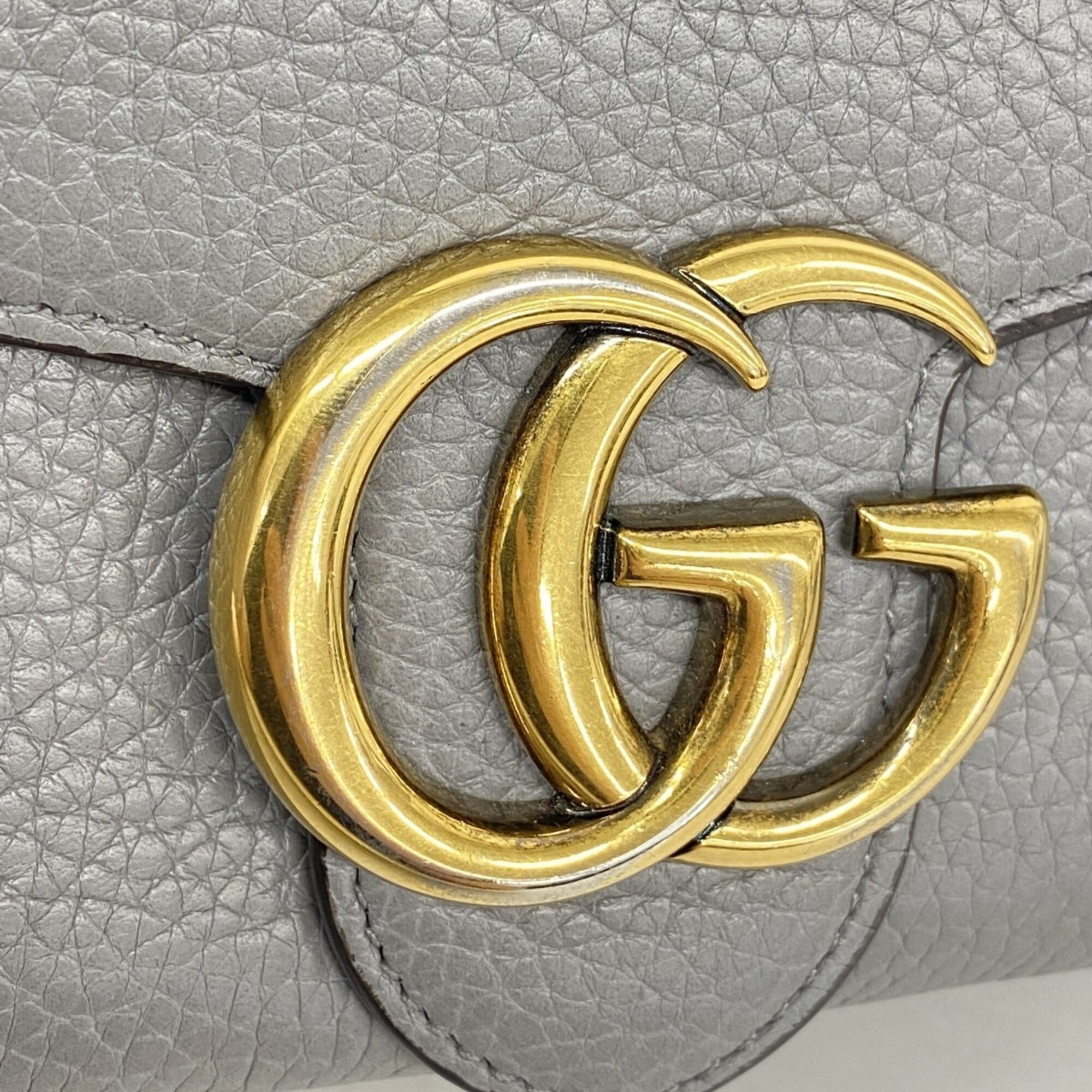 Gucci Gray Leather Long Wallet (Bi-Fold) (Pre-Owned)