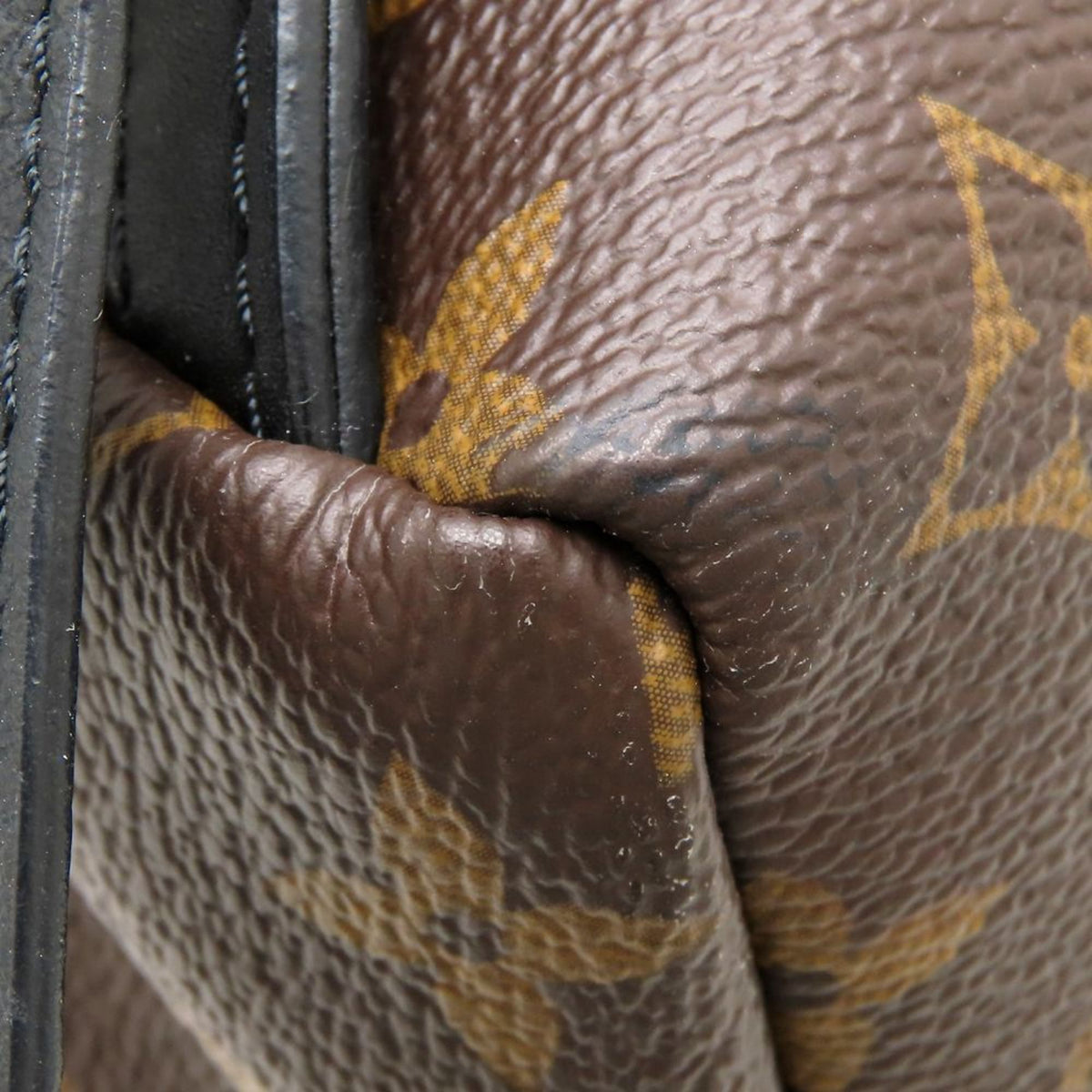 Louis Vuitton Black Brown Canvas Leather Backpack (Pre-Owned)