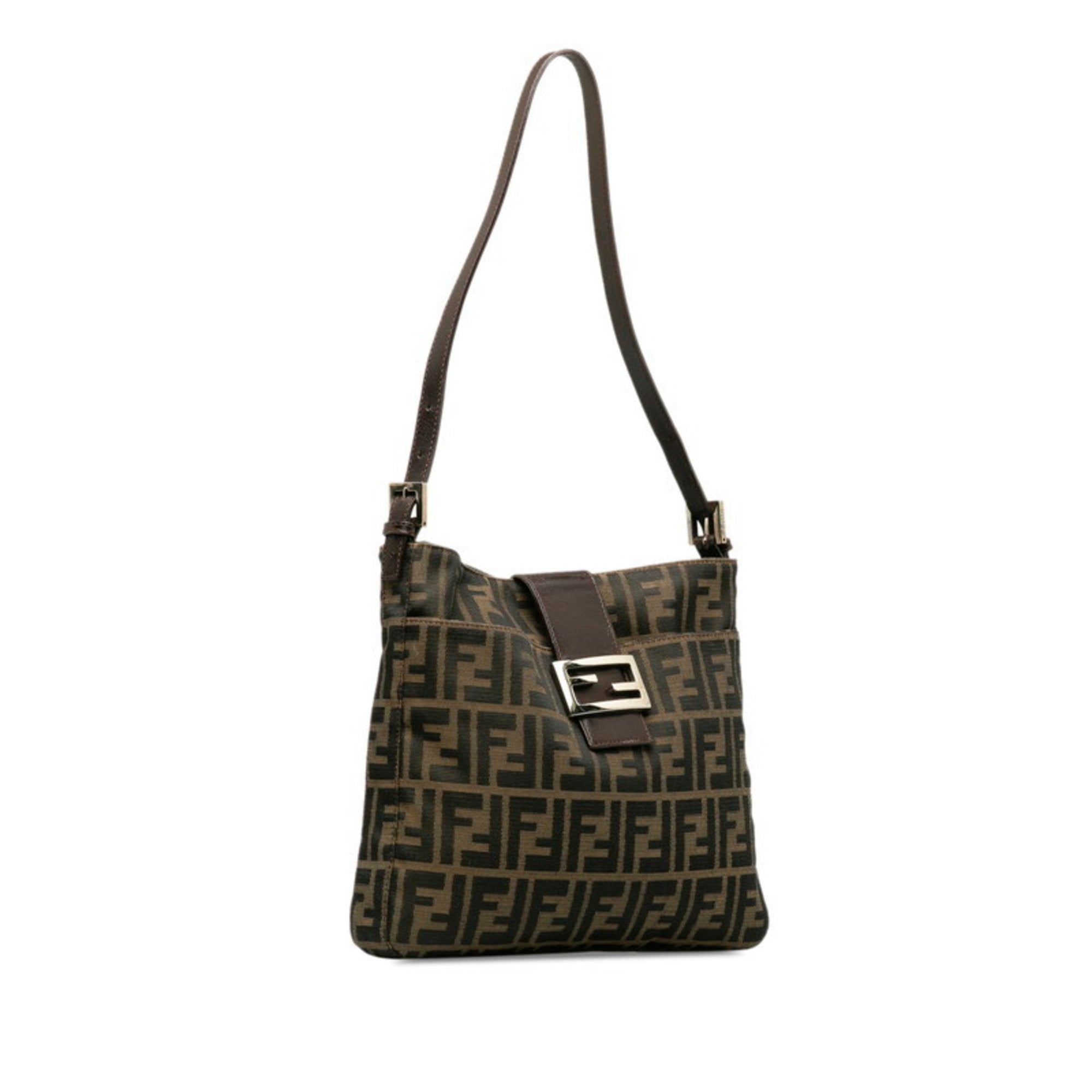Fendi Brown Canvas Leather Handbag (Pre-Owned)