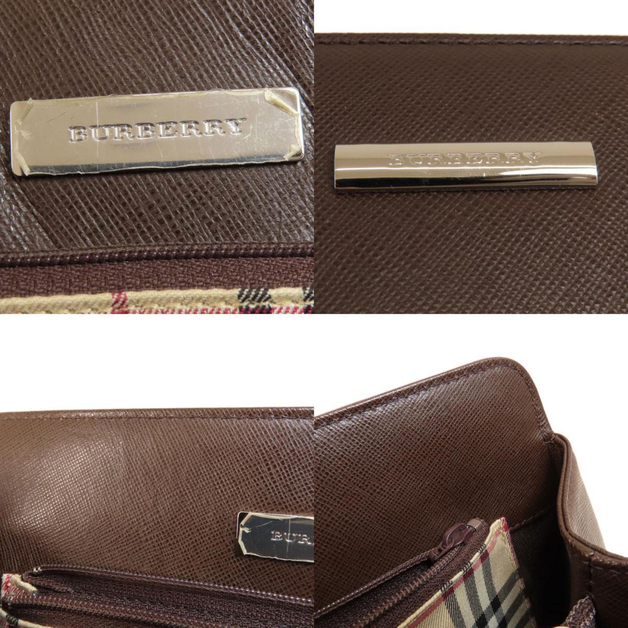 Burberry Dark Brown Leather Handbag (Pre-Owned)
