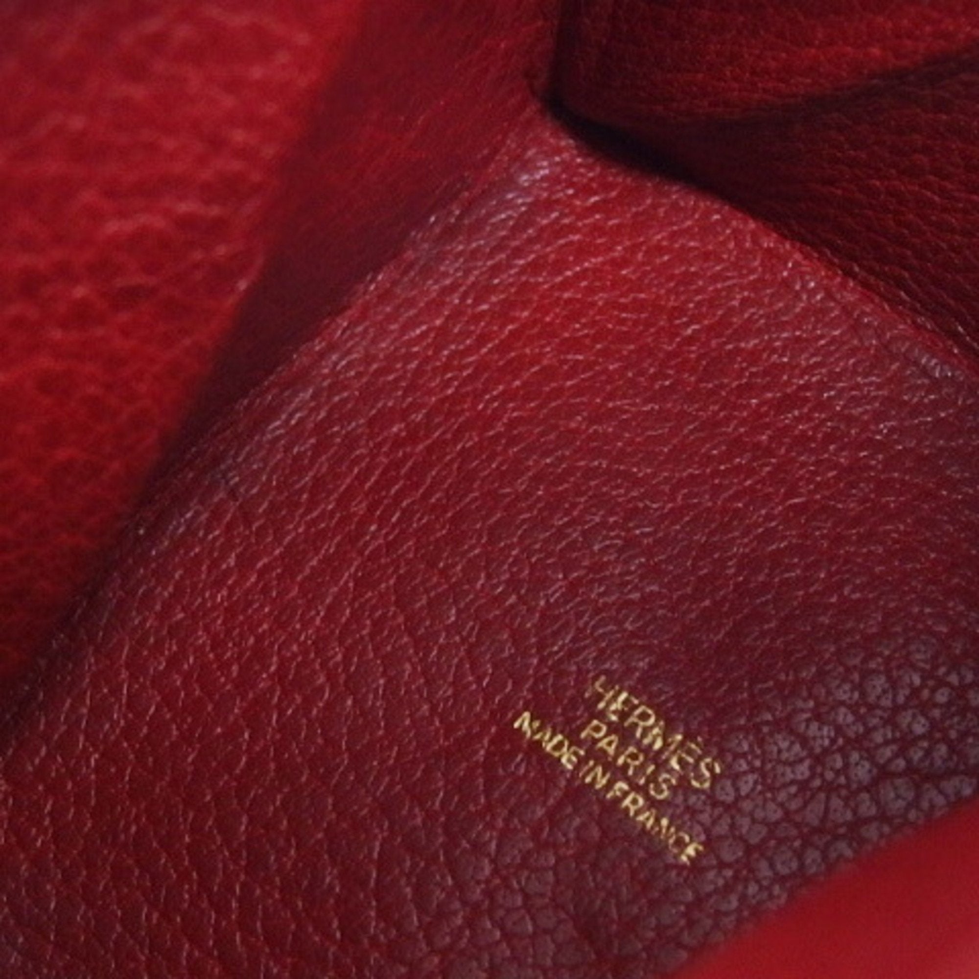 Hermes Zulu Red Color Chevre Leather Coin Purse/Coin Case (Pre-Owned)