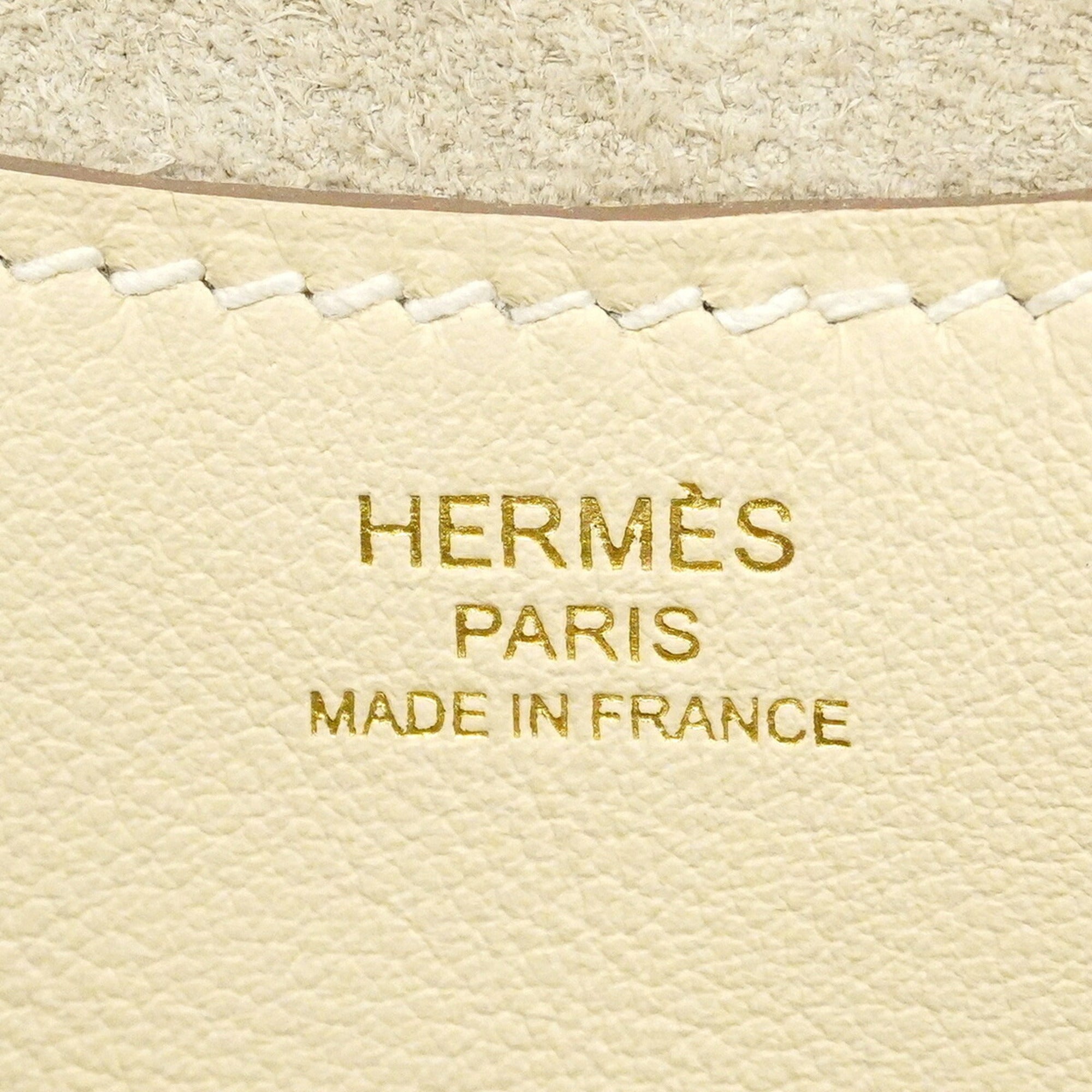Hermes White Taurillon Clemence Leather Swift Leather Handbag (Pre-Owned)