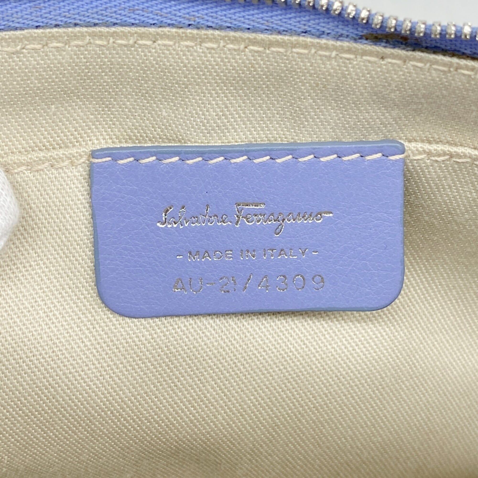 Salvatore Ferragamo Blue Canvas Shoulder Bag (Pre-Owned)