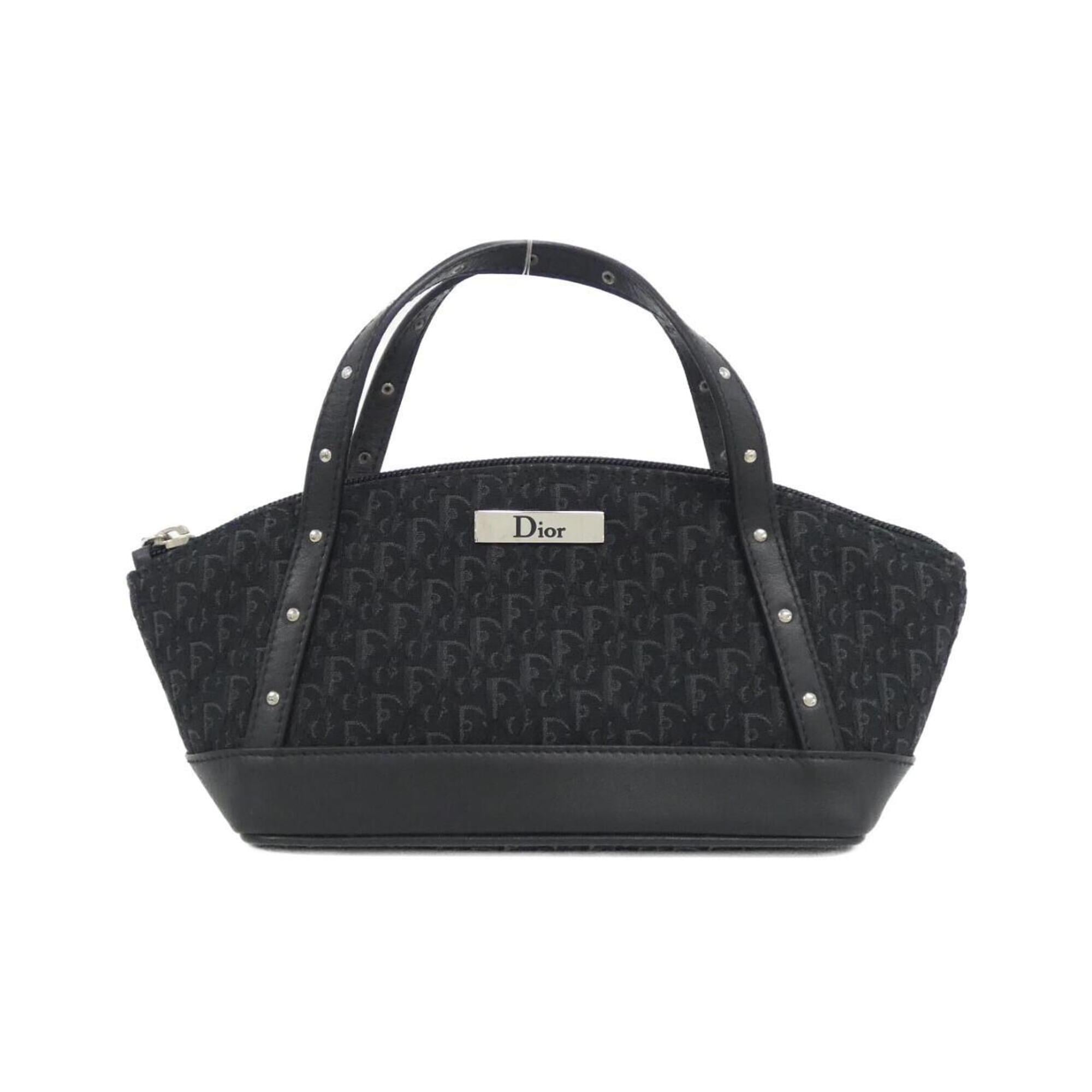 Christian Dior Black Canvas Leather Handbag (Pre-Owned)