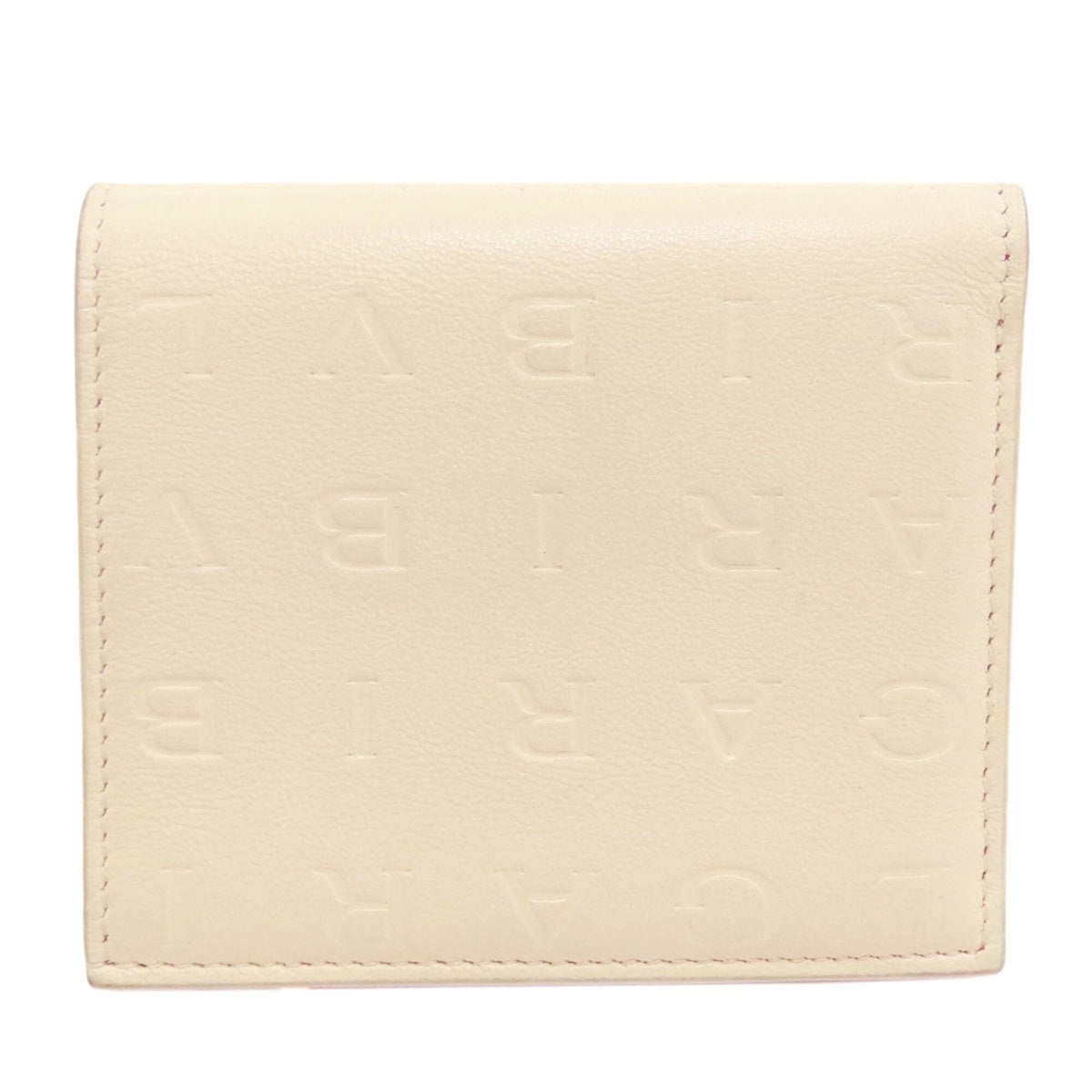 Bvlgari Logomania Beige Leather Wallet (Bi-Fold) (Pre-Owned)