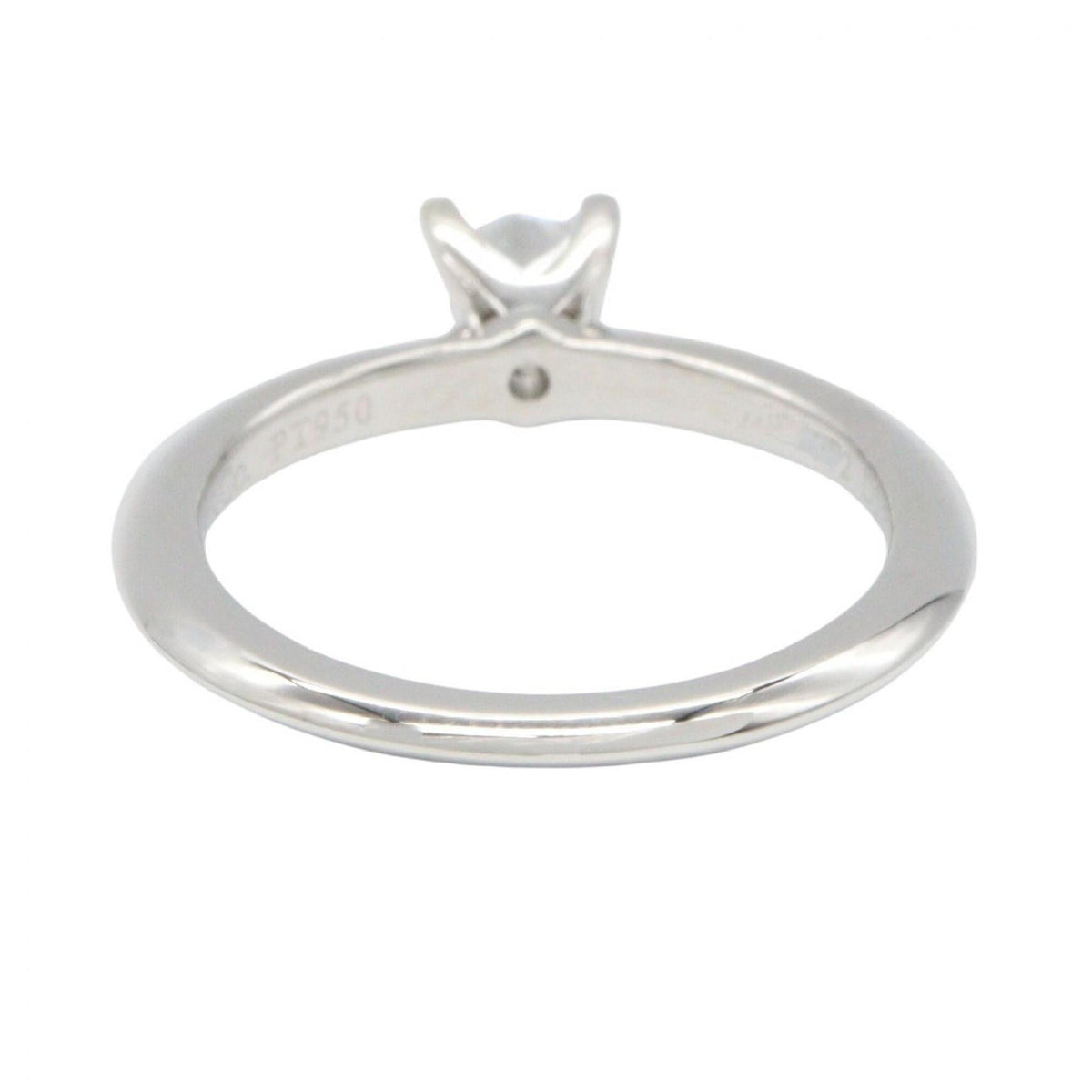 Tiffany Silver Clear Platinum 950 Band Ring (Pre-Owned)