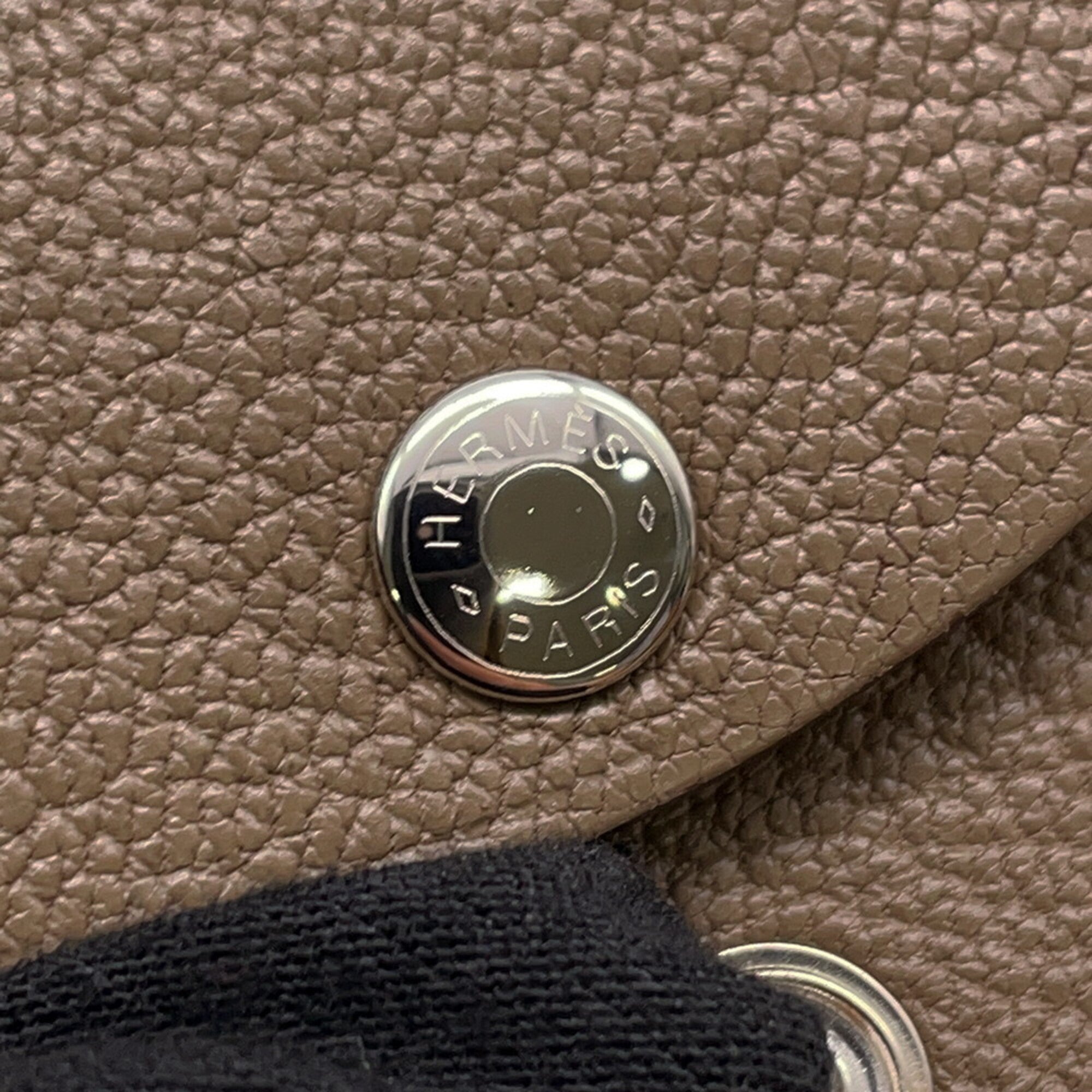 Hermes Kara Etoupe Gray Chevre Myzore Leather Coin Purse/Coin Case (Pre-Owned)