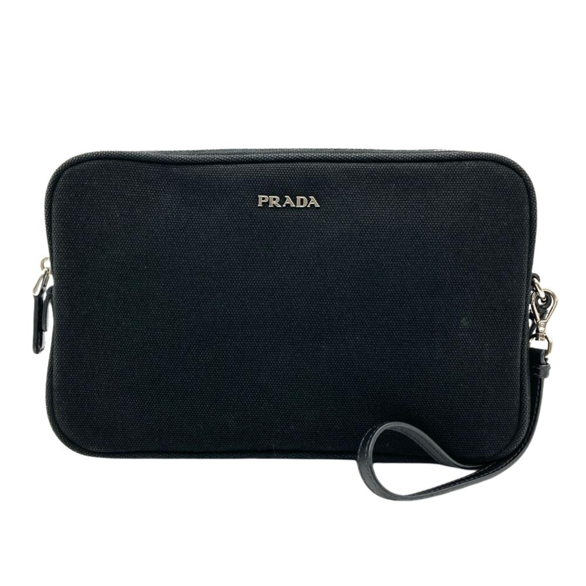 Prada Black Canvas Handbag Pouch (Pre-Owned)