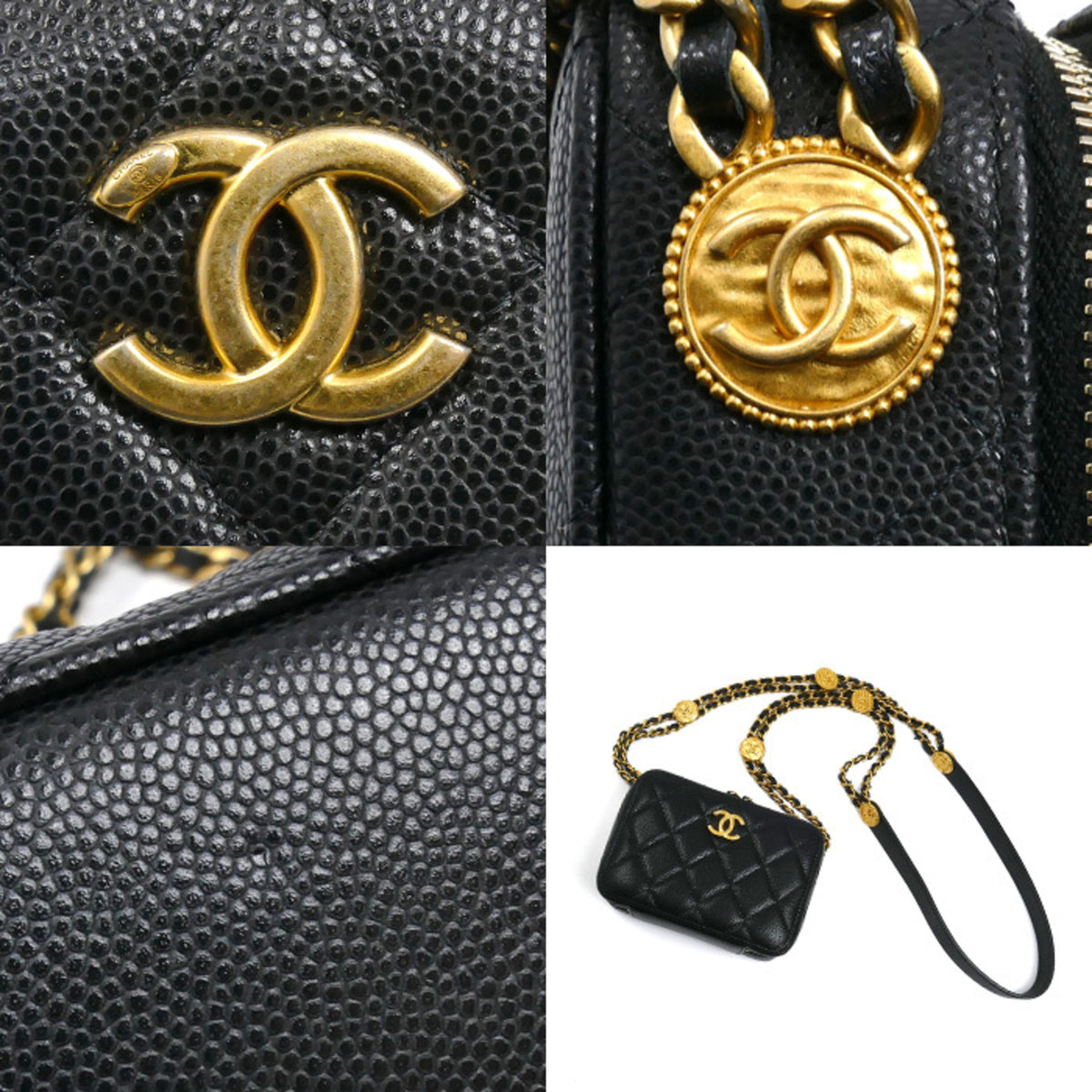 Chanel Black Leather Shoulder Bag (Pre-Owned)