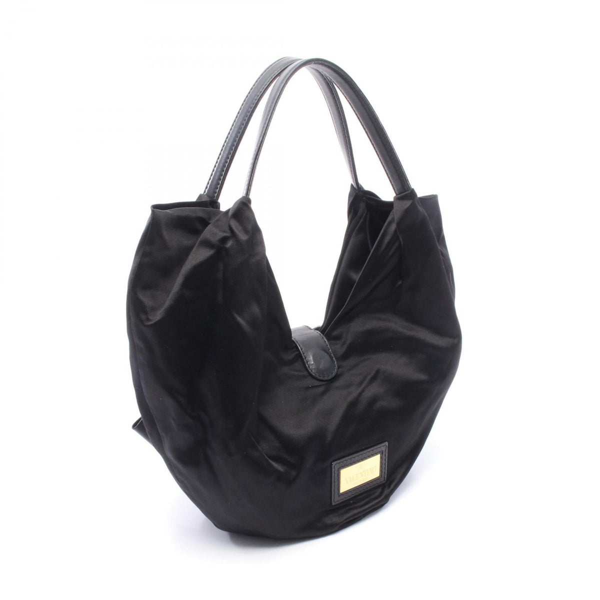 Valentino Black Nylon Leather Handbag Shoulder Bag (Pre-Owned)