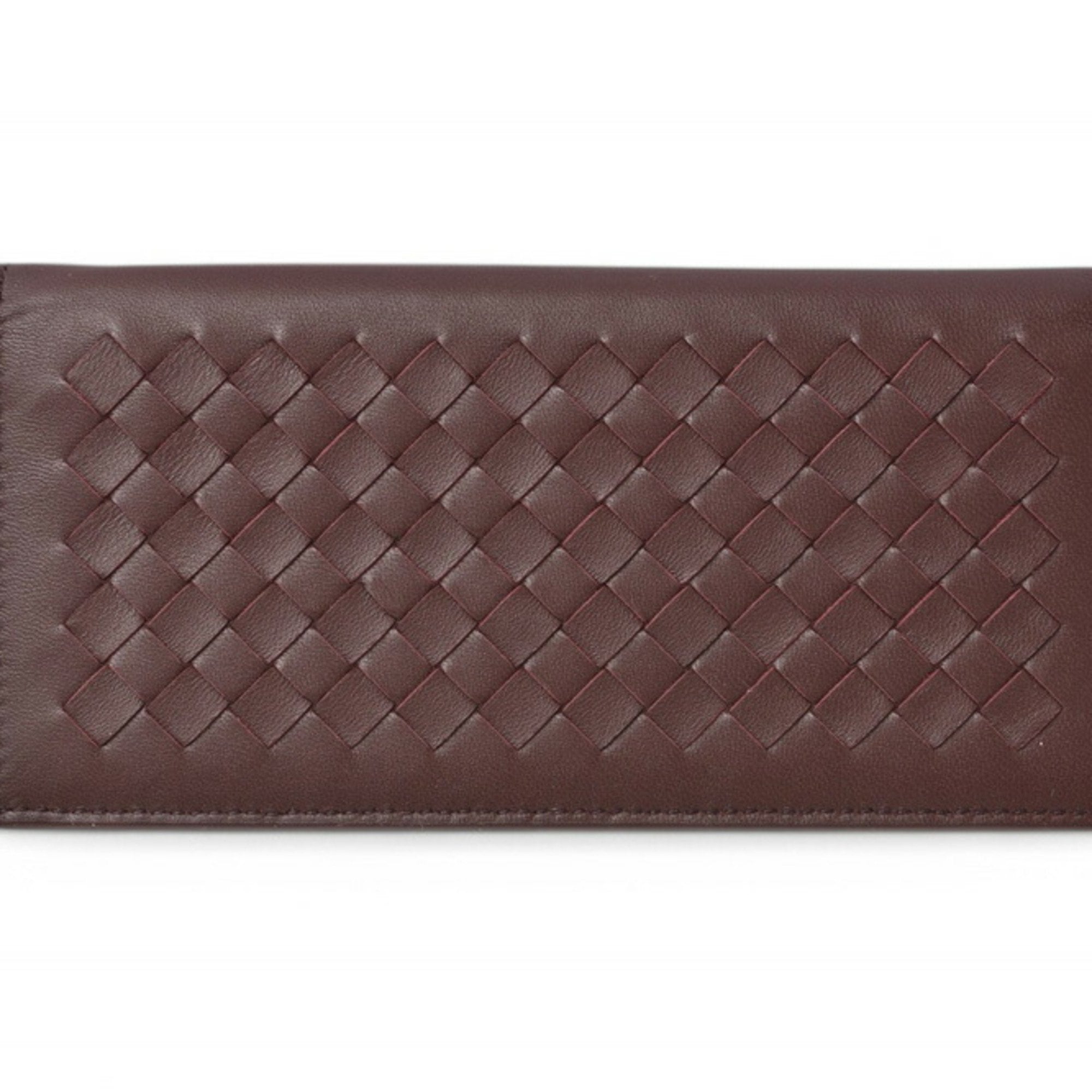 Bottega Veneta Bordeaux Intrecciato Long Wallet (Bi-Fold) (Pre-Owned)