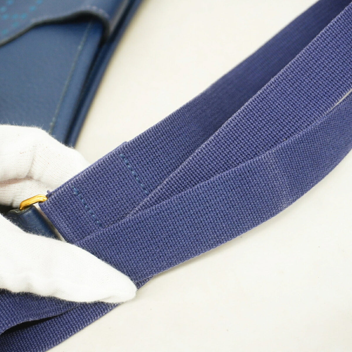 Hermes Blue Taurillon Clemence Leather Shoulder Bag (Pre-Owned)