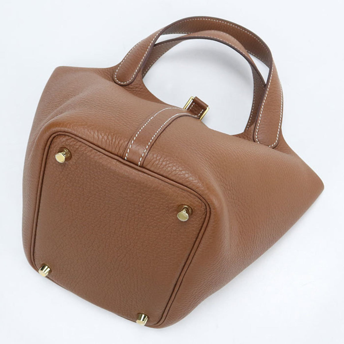 Hermes Brown Taurillon Clemence Leather Handbag (Pre-Owned)