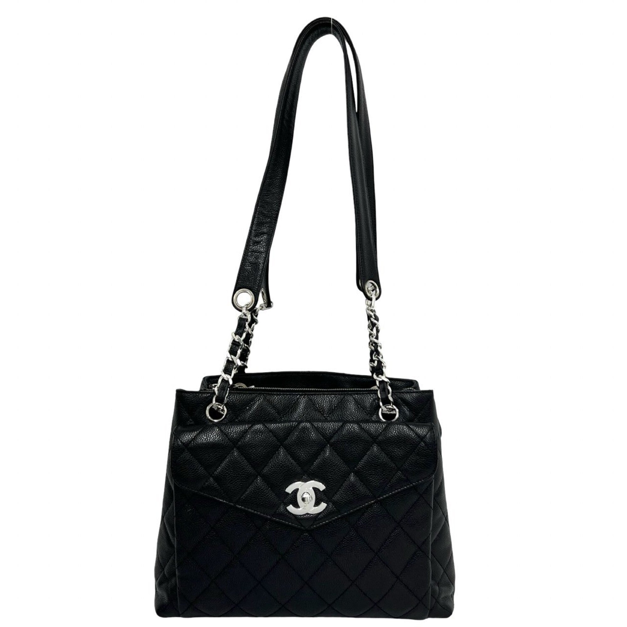 Chanel Black Grained Calfskin Tote Bag (Pre-Owned)