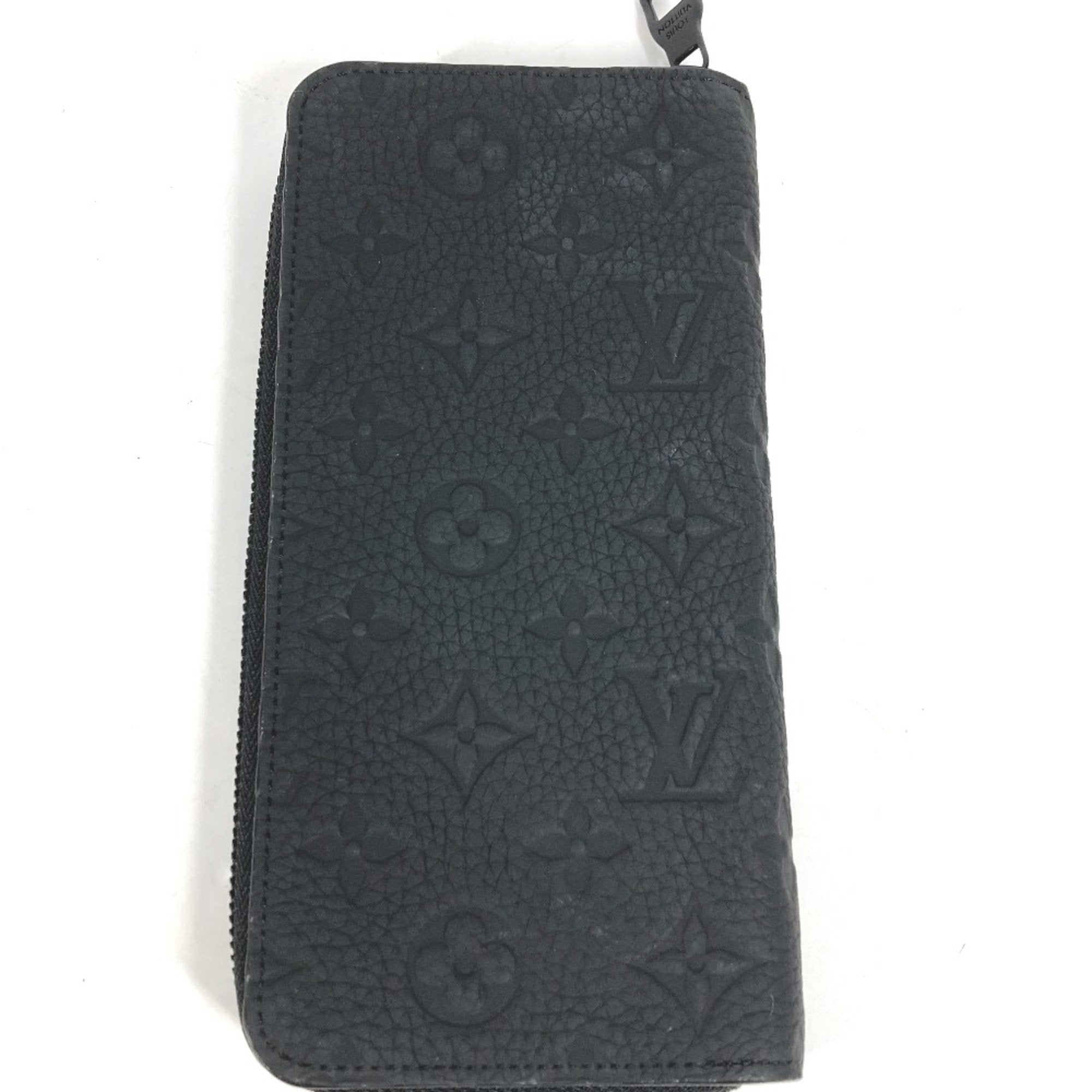 Louis Vuitton Black Leather Long Wallet (Bi-Fold) (Pre-Owned)