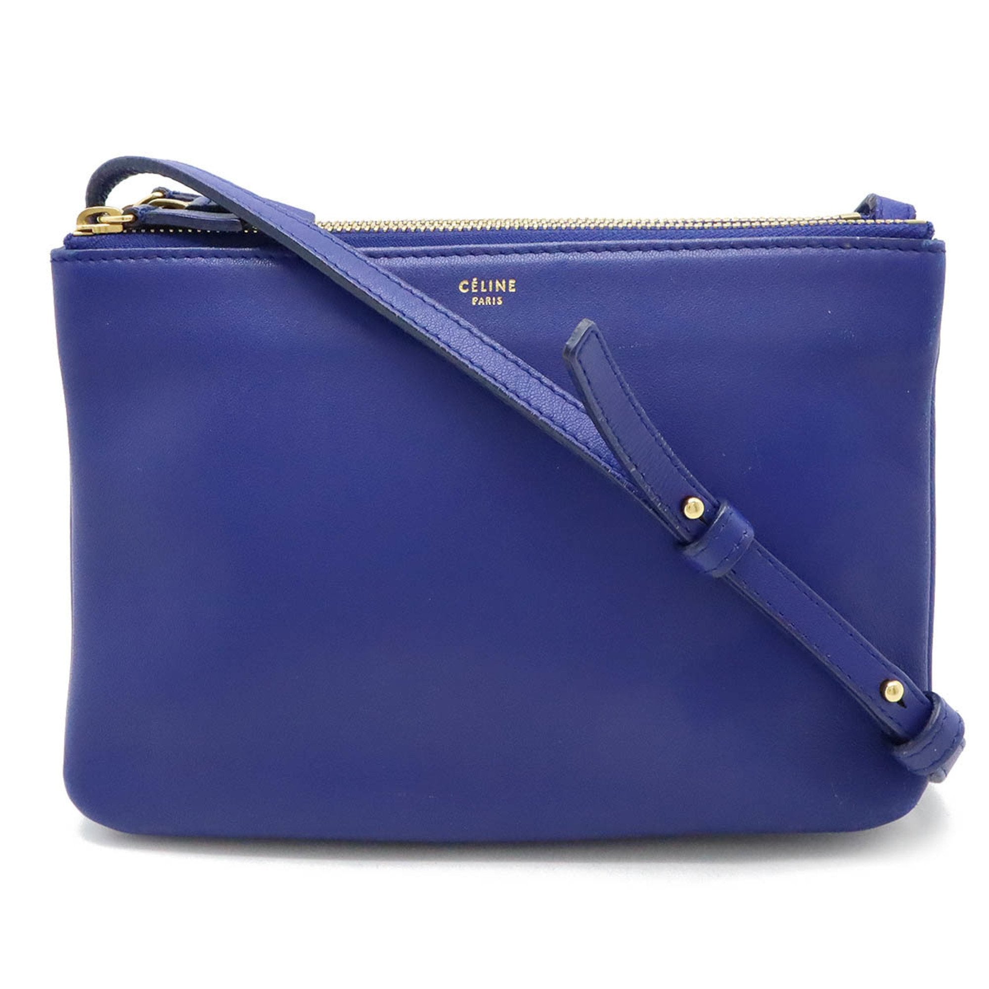 Celine Blue Leather Pochette Shoulder Bag (Pre-Owned)