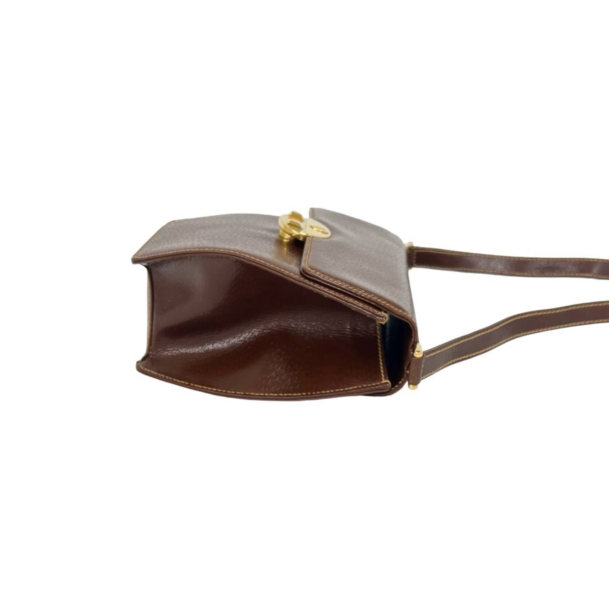 Gucci Brown Leather Pochette Shoulder Bag (Pre-Owned)