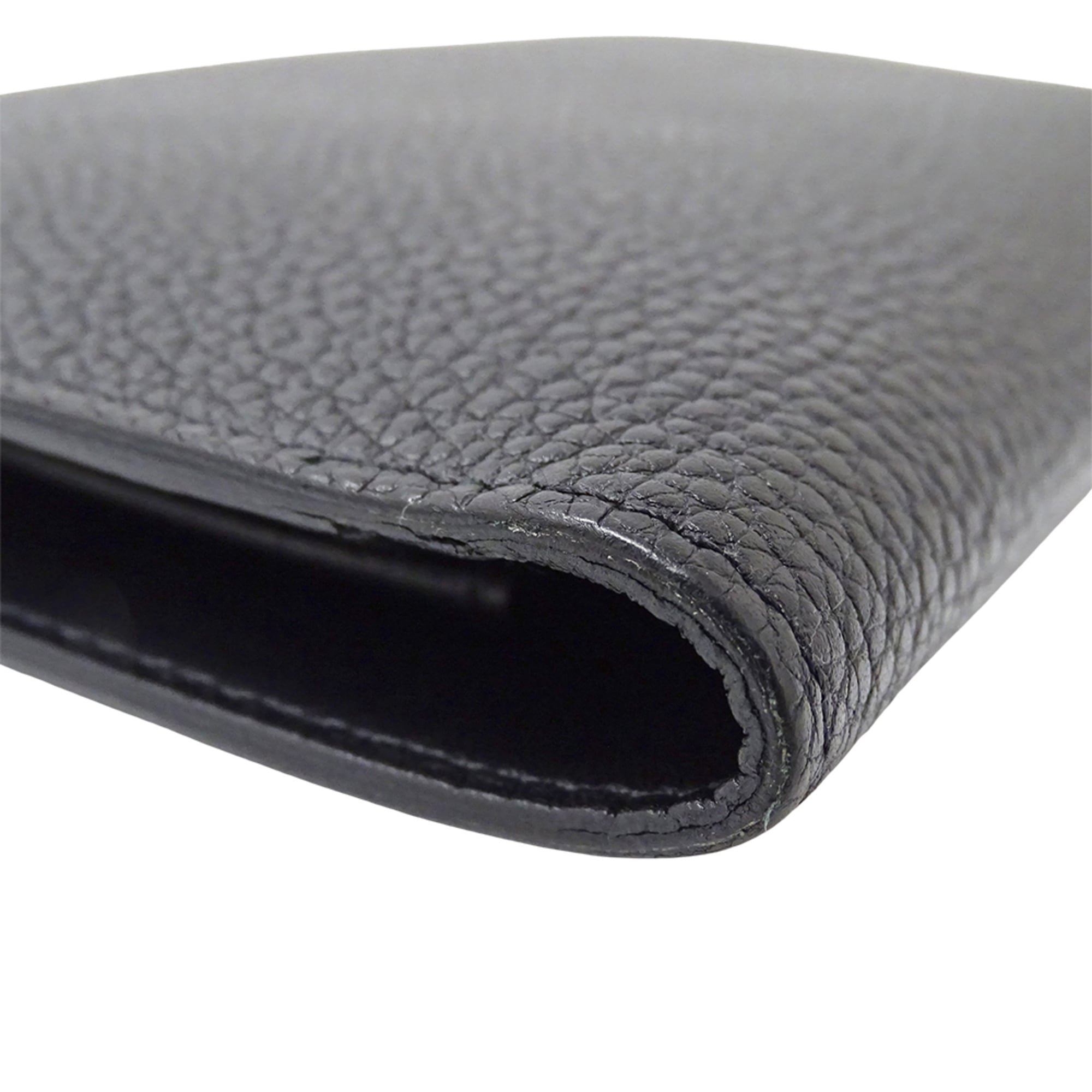 Hermes Black Togo Leather Long Wallet (Bi-Fold) (Pre-Owned)