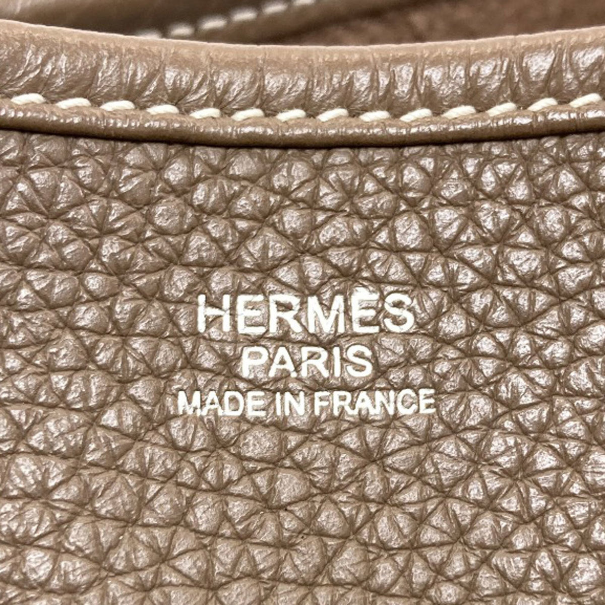 Hermes Etoupe Gray Taurillon Clemence Leather Shoulder Bag (Pre-Owned)
