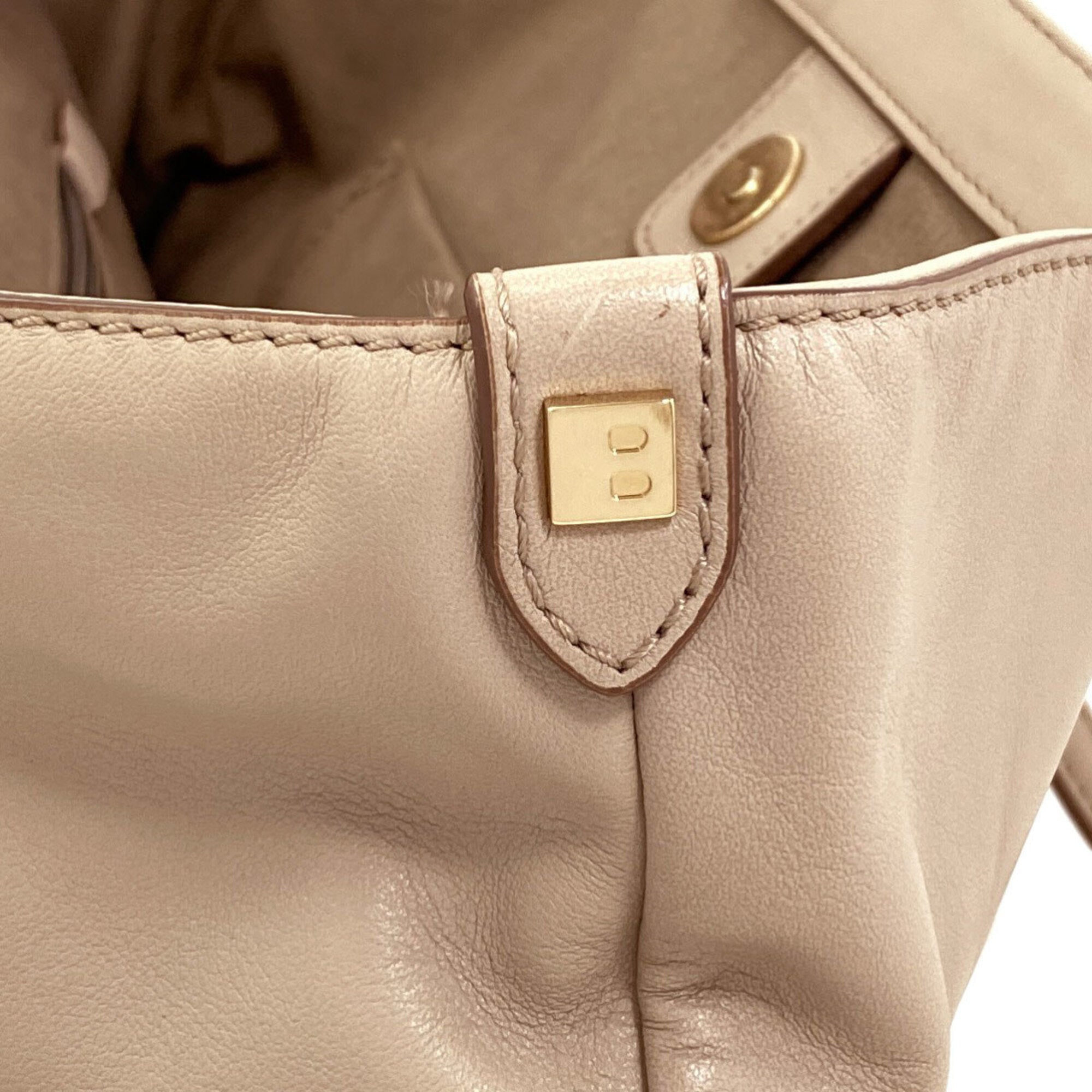 Bally Beige Leather Tote Bag (Pre-Owned)