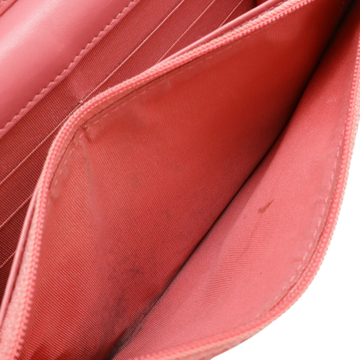 Chanel Pink Pink Red Red Color Leather Chain/Shoulder Wallet (Pre-Owned)