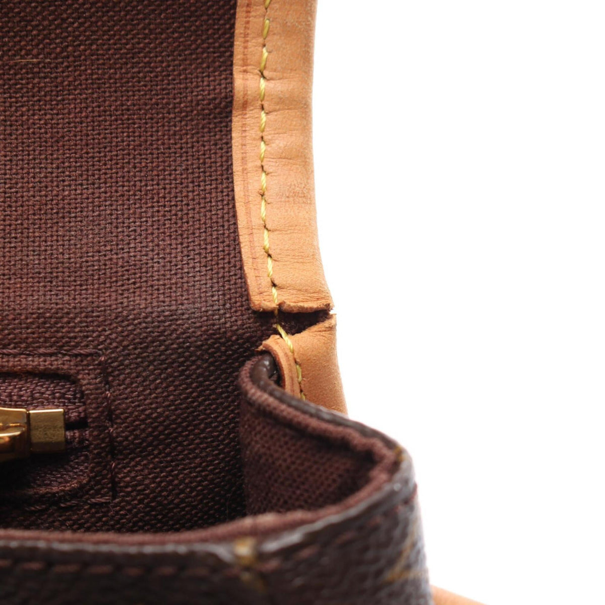 Louis Vuitton Brown Coated Canvas Leather Handbag Shoulder Bag (Pre-Owned)