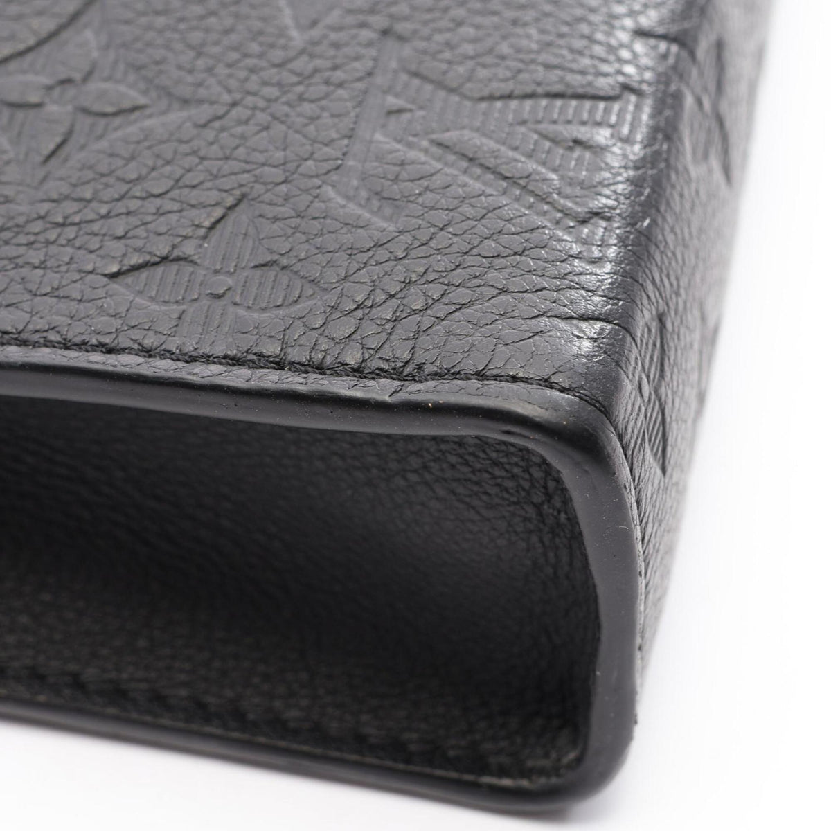 Louis Vuitton Black Leather Handbag Pouch Shoulder Bag (Pre-Owned)