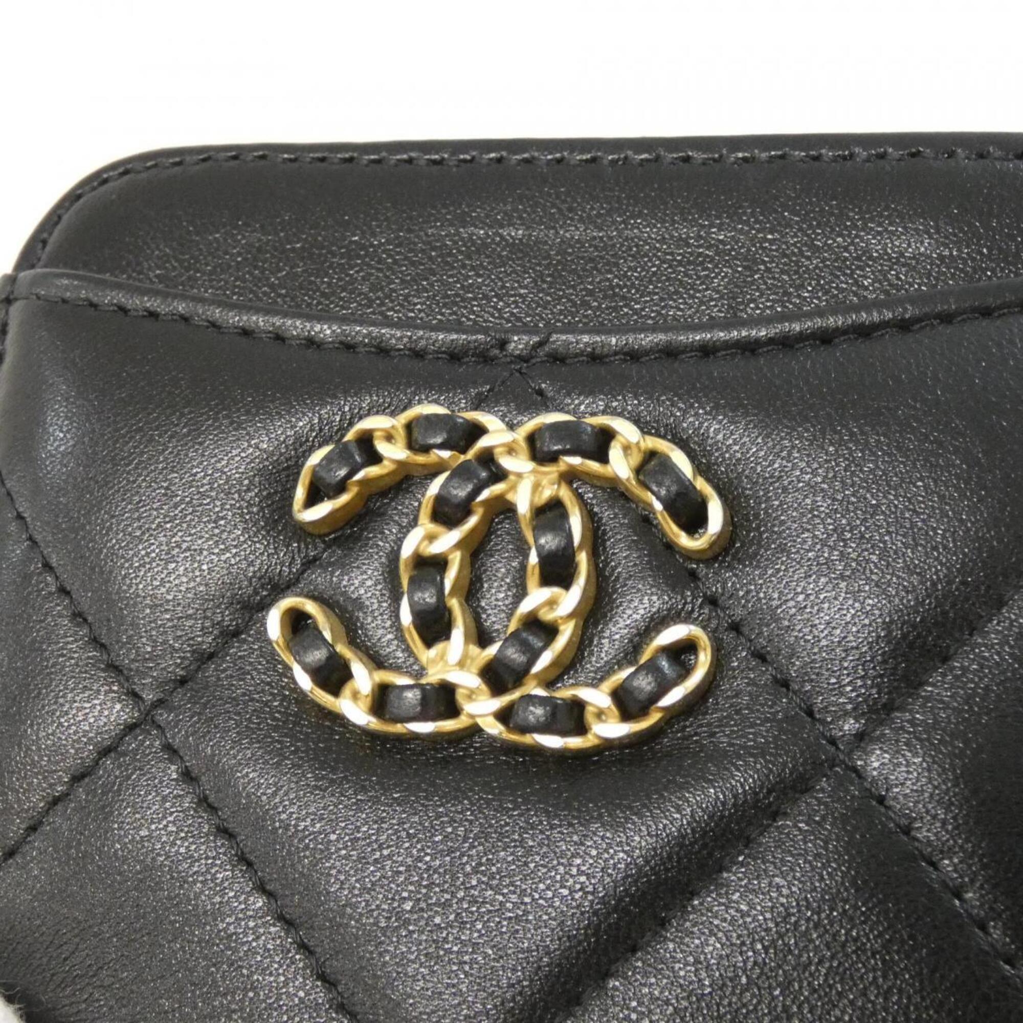 Chanel Black Leather Coin Purse/Coin Case (Pre-Owned)