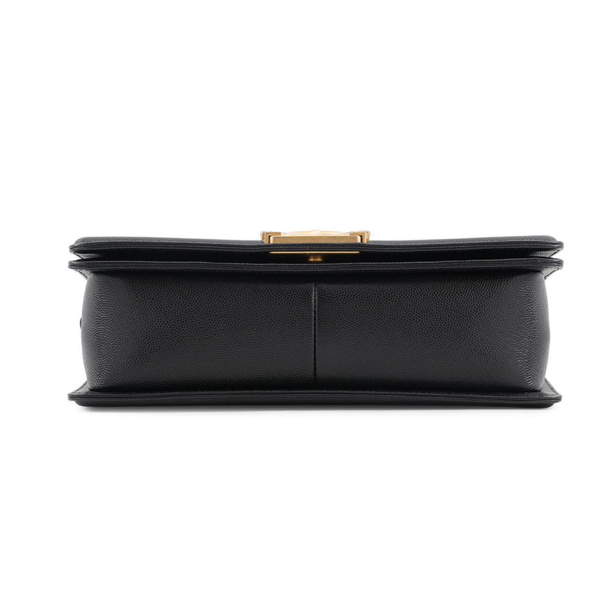 Chanel Boy Chanel Black Grained Calfskin Handbag Shoulder Bag (Pre-Owned)