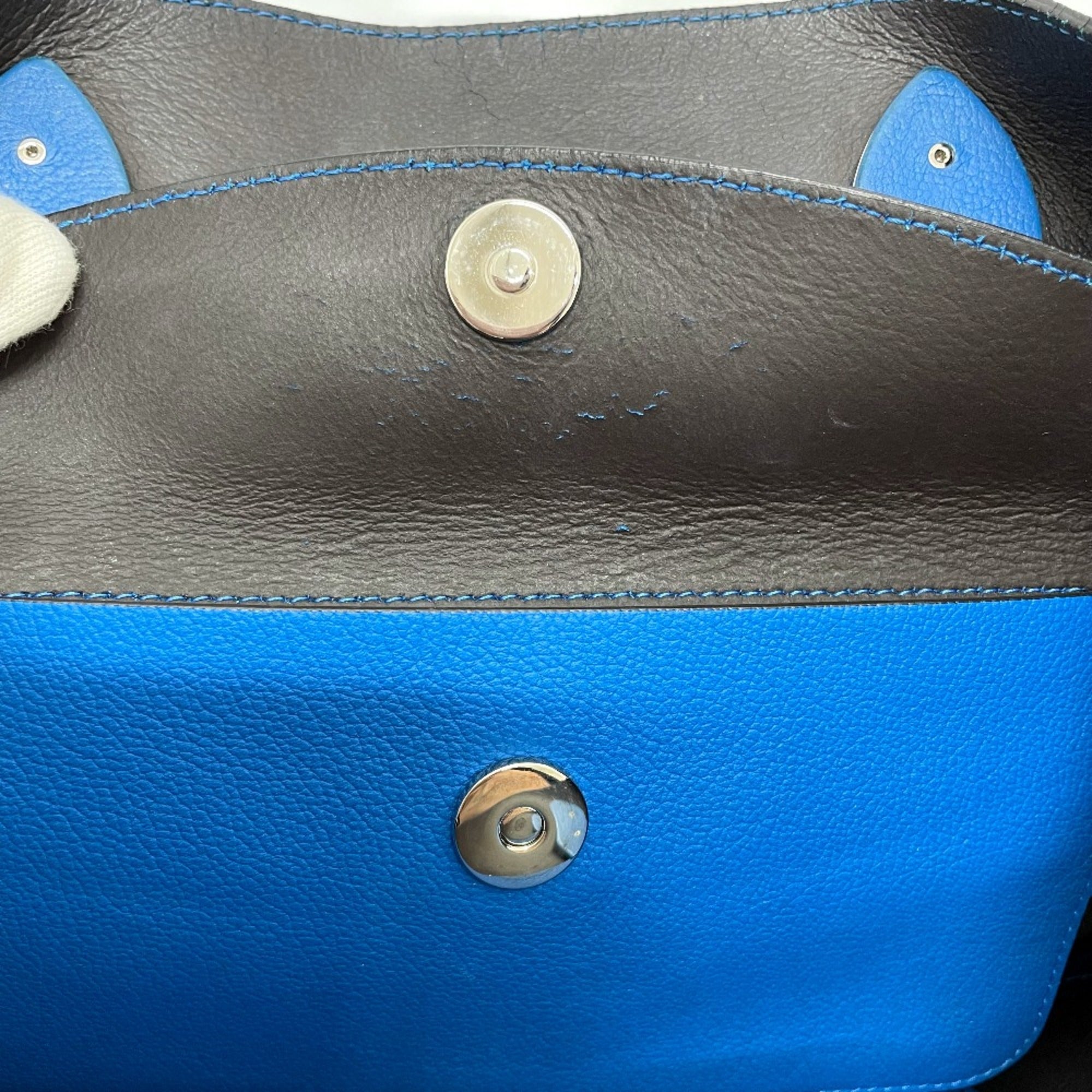 Christian Dior Blue Leather Tote Bag (Pre-Owned)