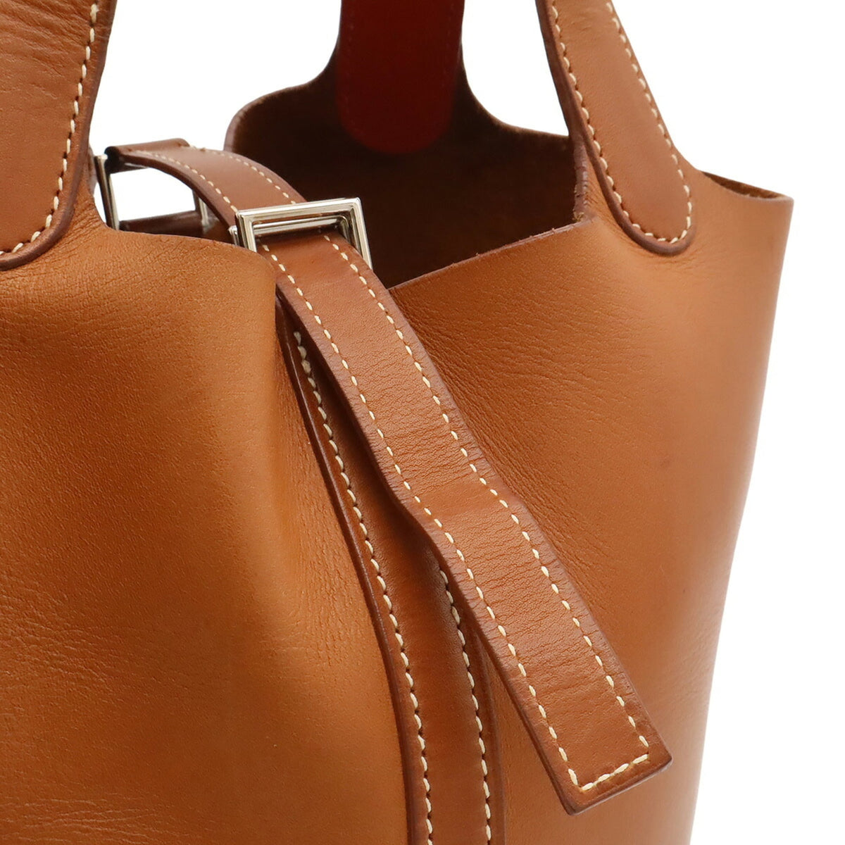 Hermes Brown Red Color Barenia Leather Handbag Tote Bag (Pre-Owned)
