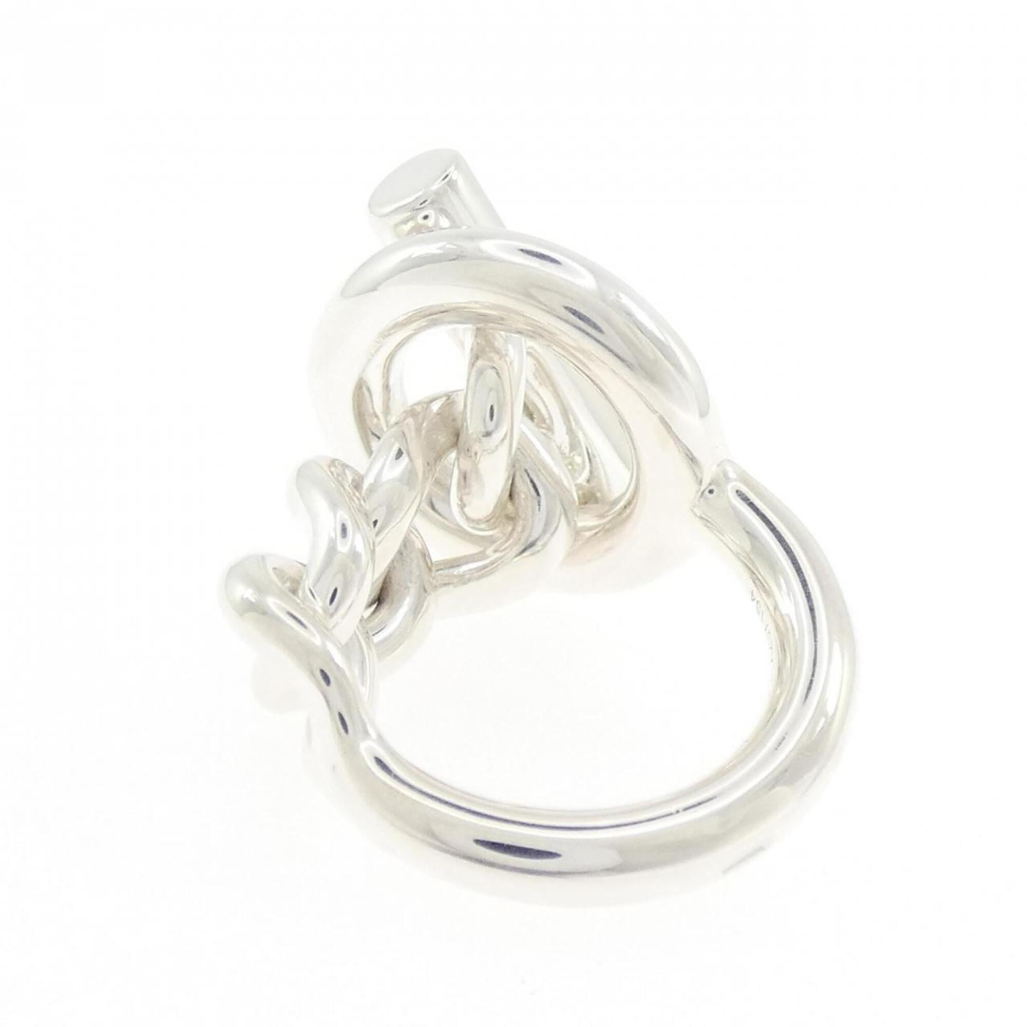 Hermes Silver Silver 925 Band Ring (Pre-Owned)