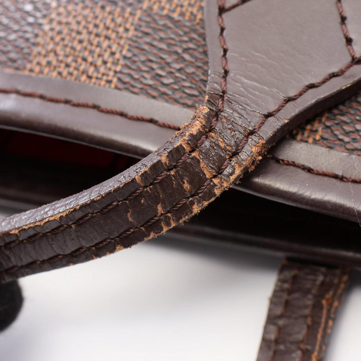Louis Vuitton Damier Brown Coated Canvas Leather Tote Bag (Pre-Owned)
