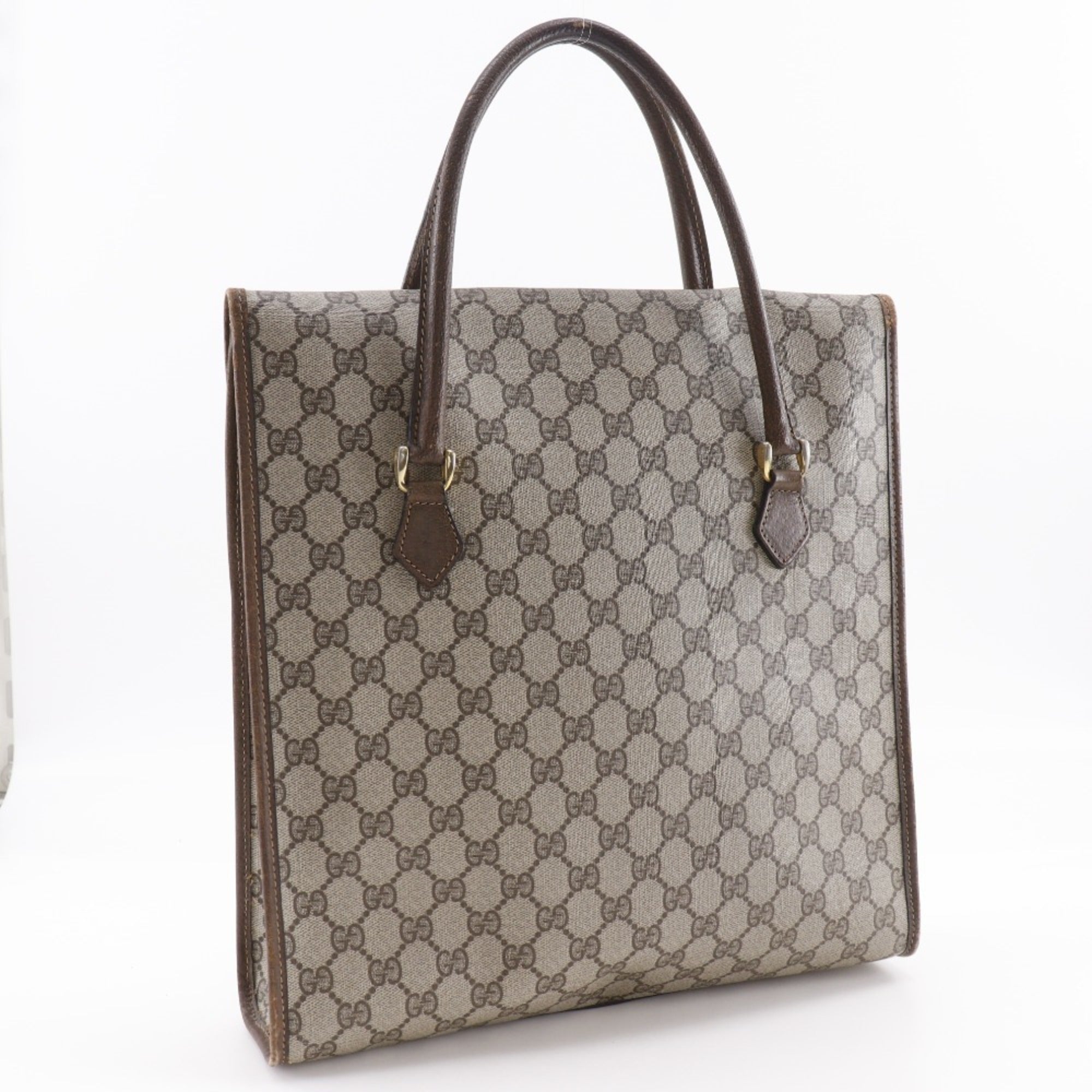 Gucci Sherry Line Brown Pvc Handbag (Pre-Owned)