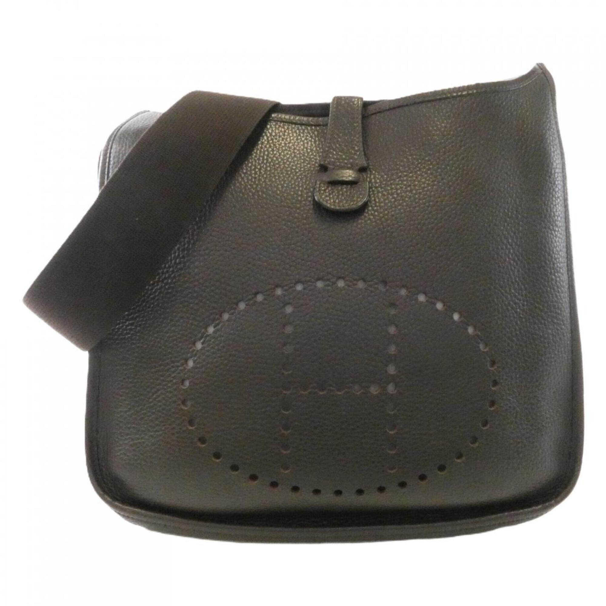 Hermes Evelyne Ebene Taurillon Clemence Leather Shoulder Bag (Pre-Owned)