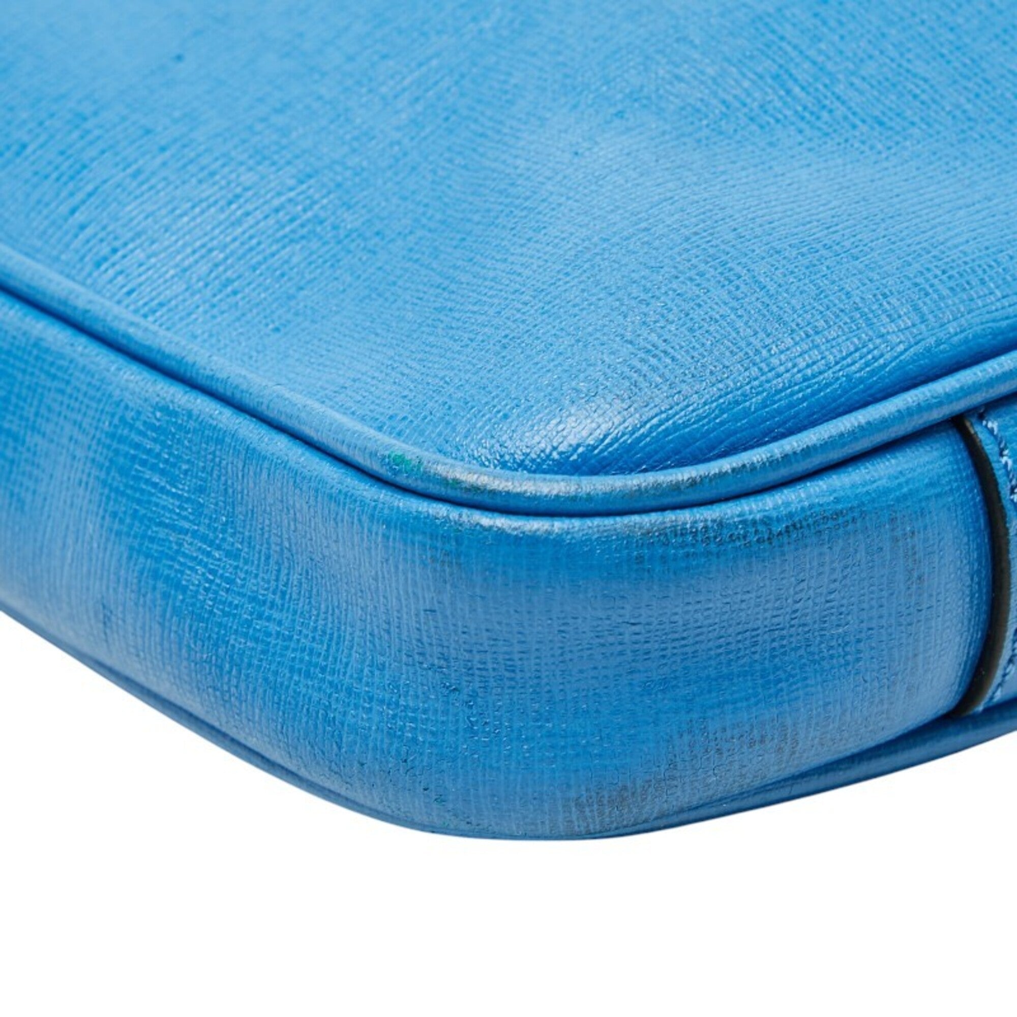Fendi Light Blue Leather Briefcase (Pre-Owned)