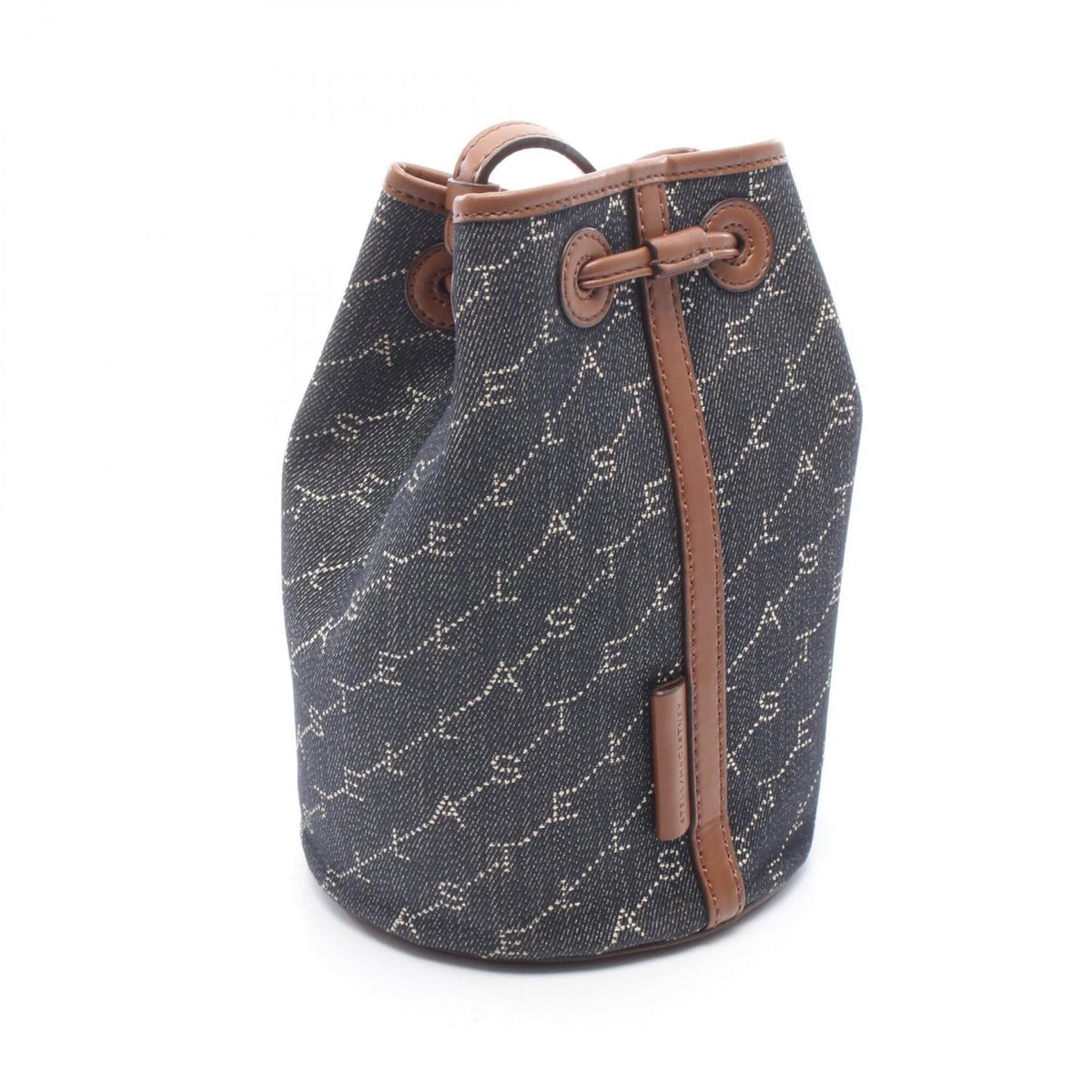 Stella Mccartney Brown Navy Denim Leather Handbag Shoulder Bag (Pre-Owned)