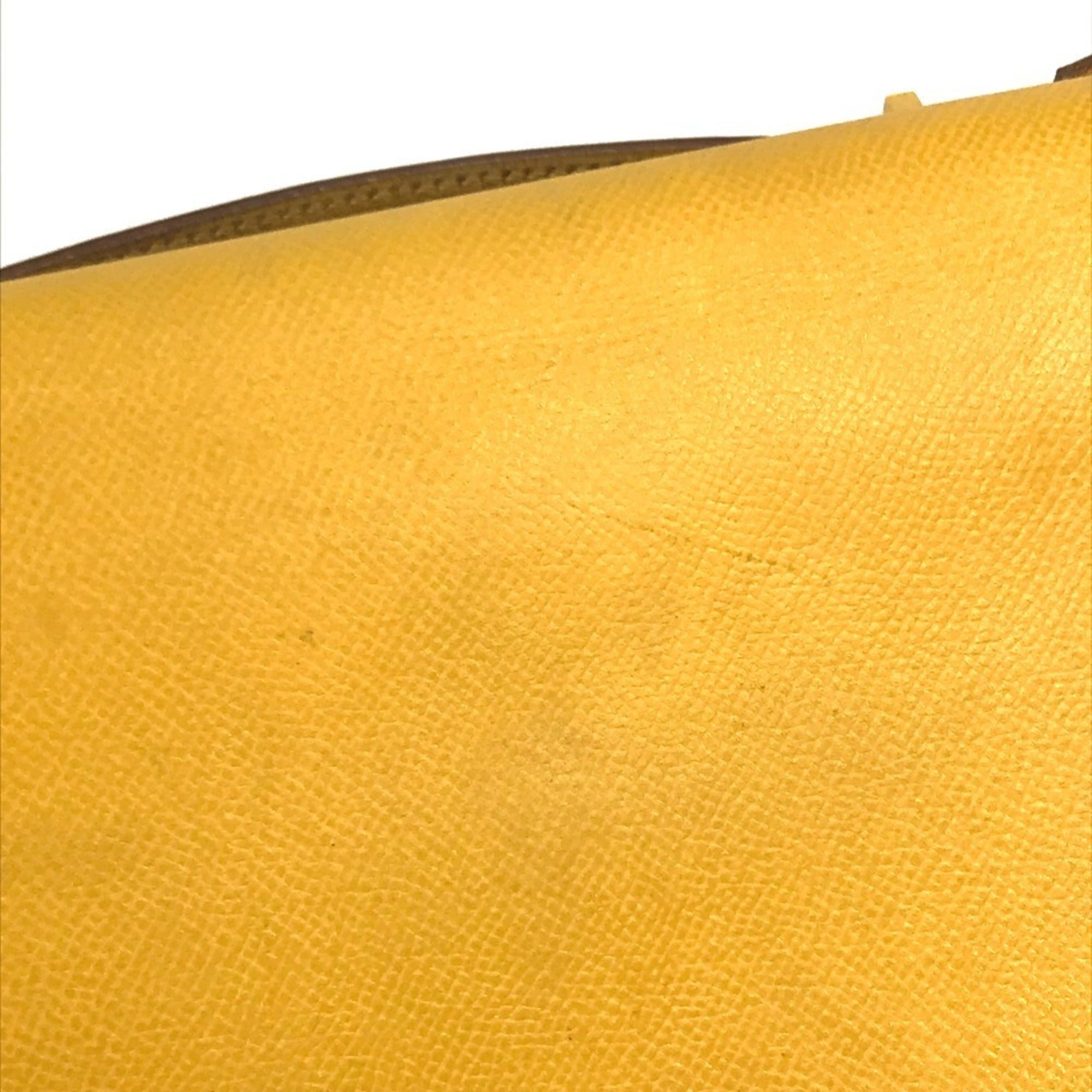 Hermes Yellow Courchevel Leather Briefcase Handbag (Pre-Owned)