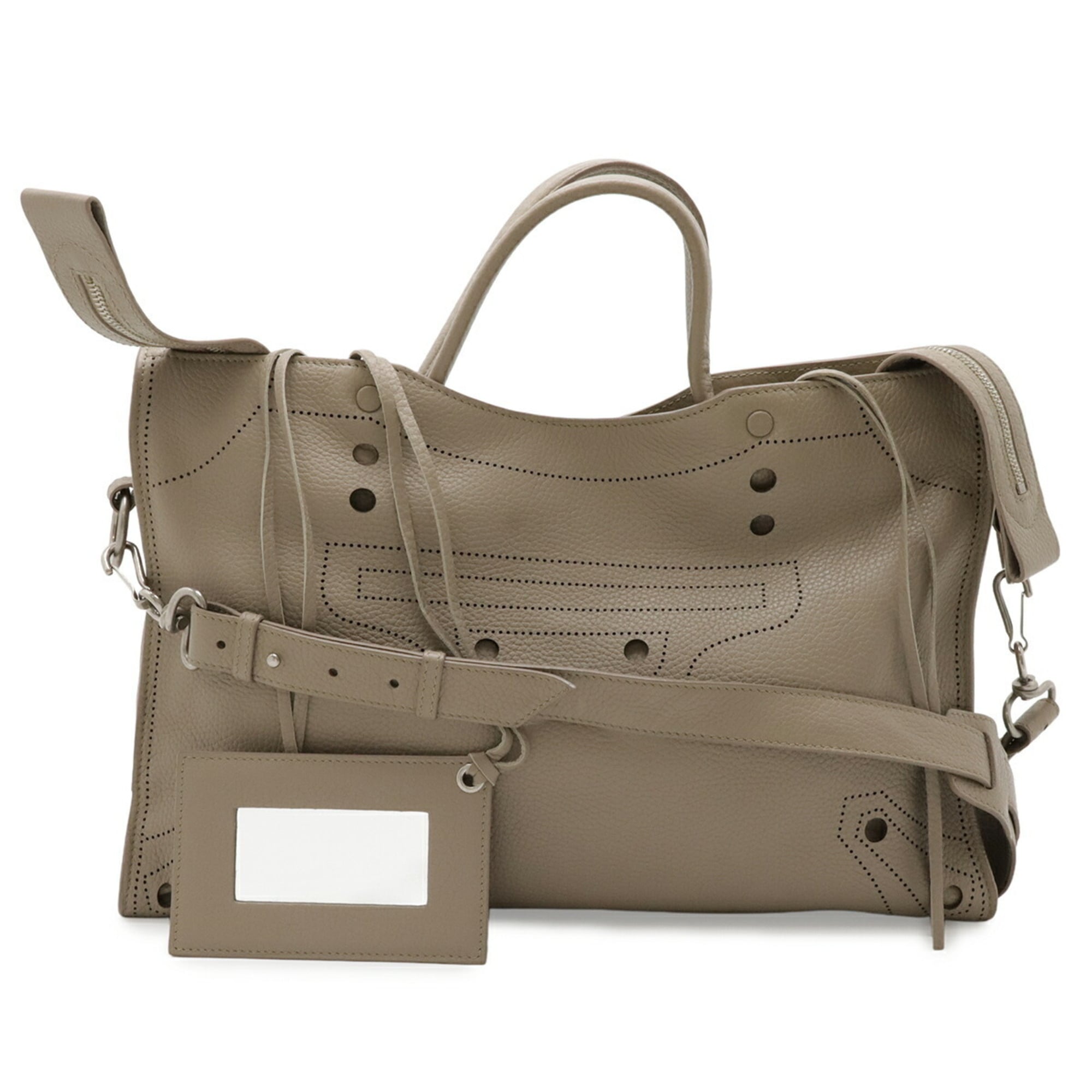 Balenciaga Grayish Leather Handbag Shoulder Bag (Pre-Owned)