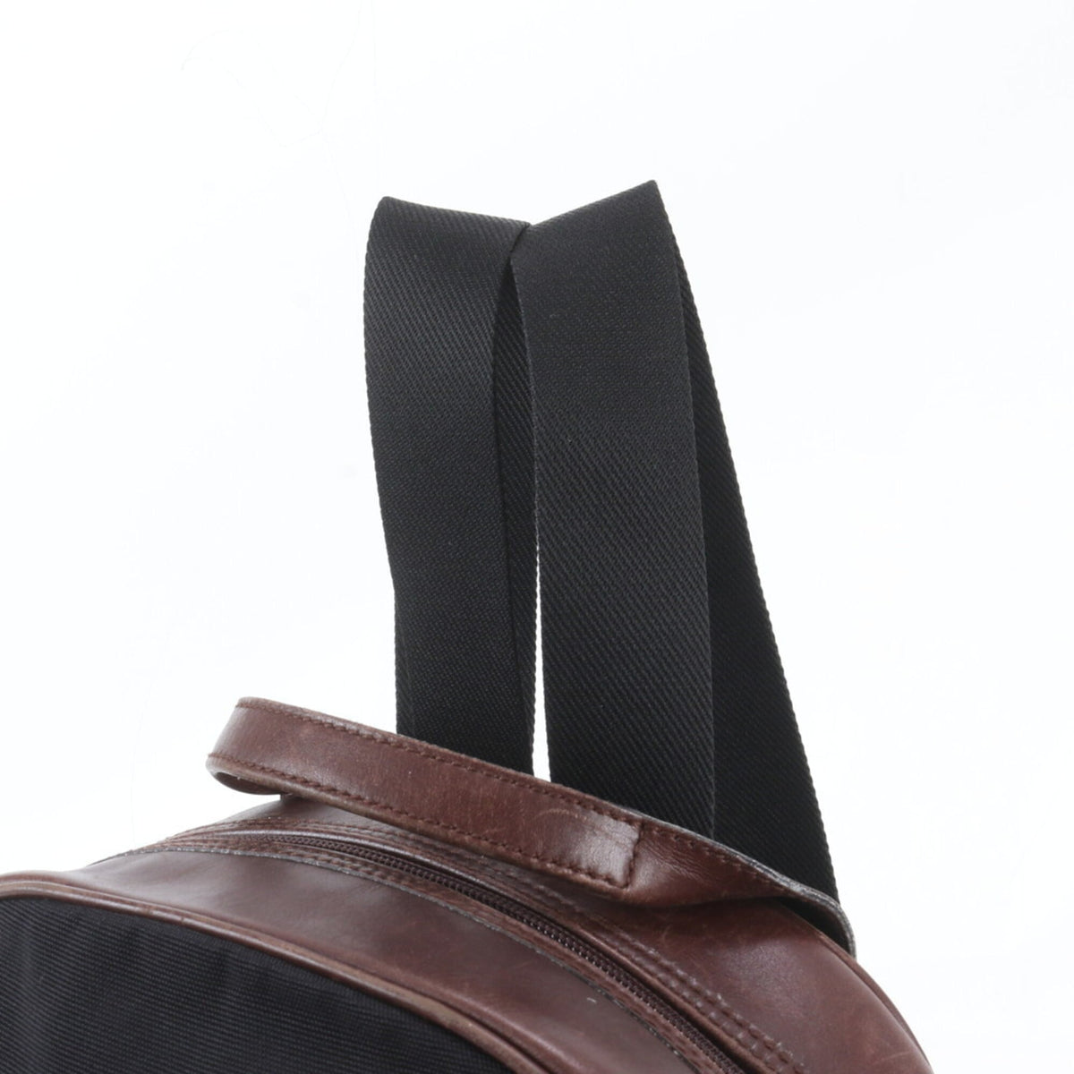 Salvatore Ferragamo Black Brown Leather Canvas Backpack Shoulder Bag (Pre-Owned)